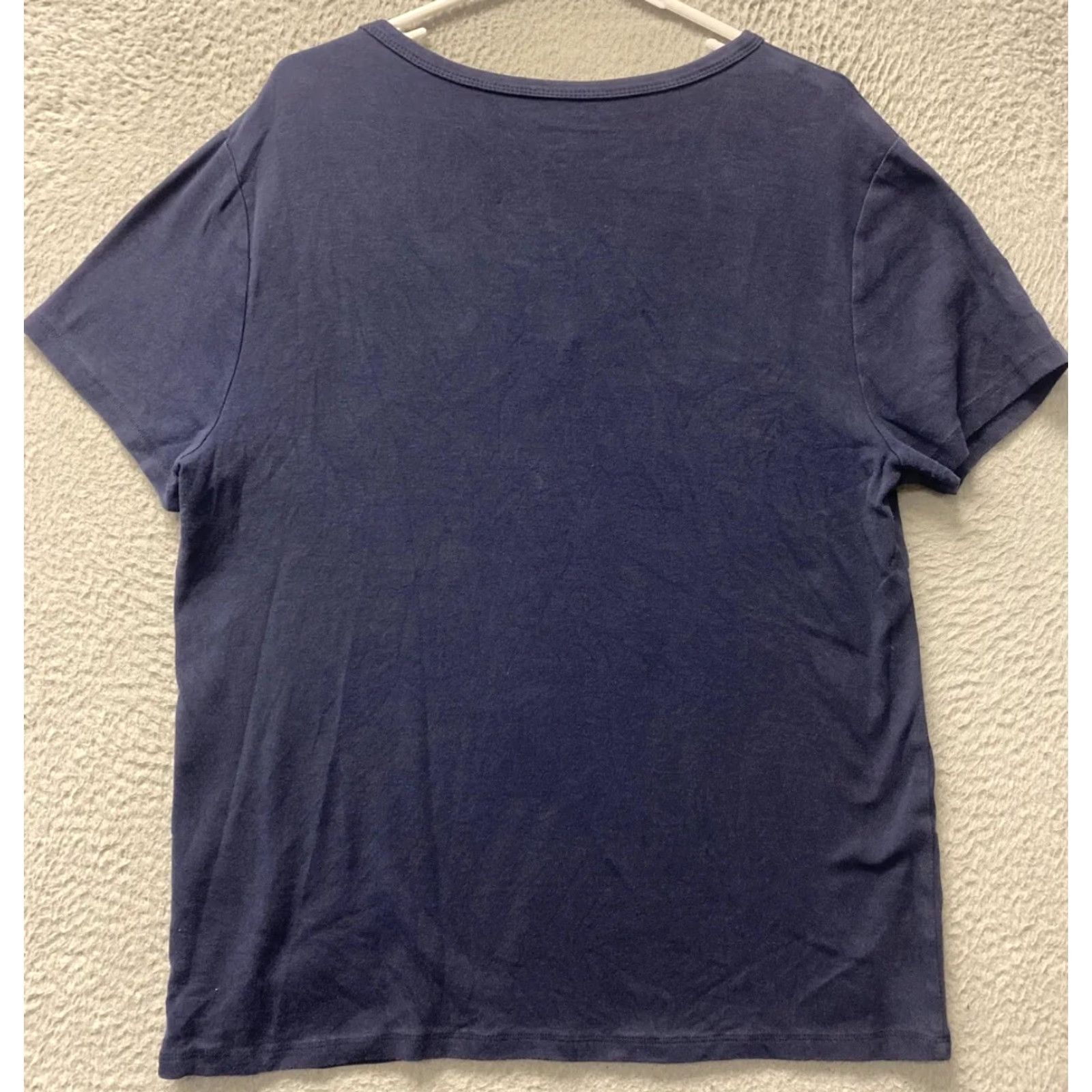 Gap Gap Women’s Blouse Top XXL Navy Short Sleeve V-Neck Cotton Basic Style Size XXL / US 16-18 / IT 52-54 - 5 Thumbnail