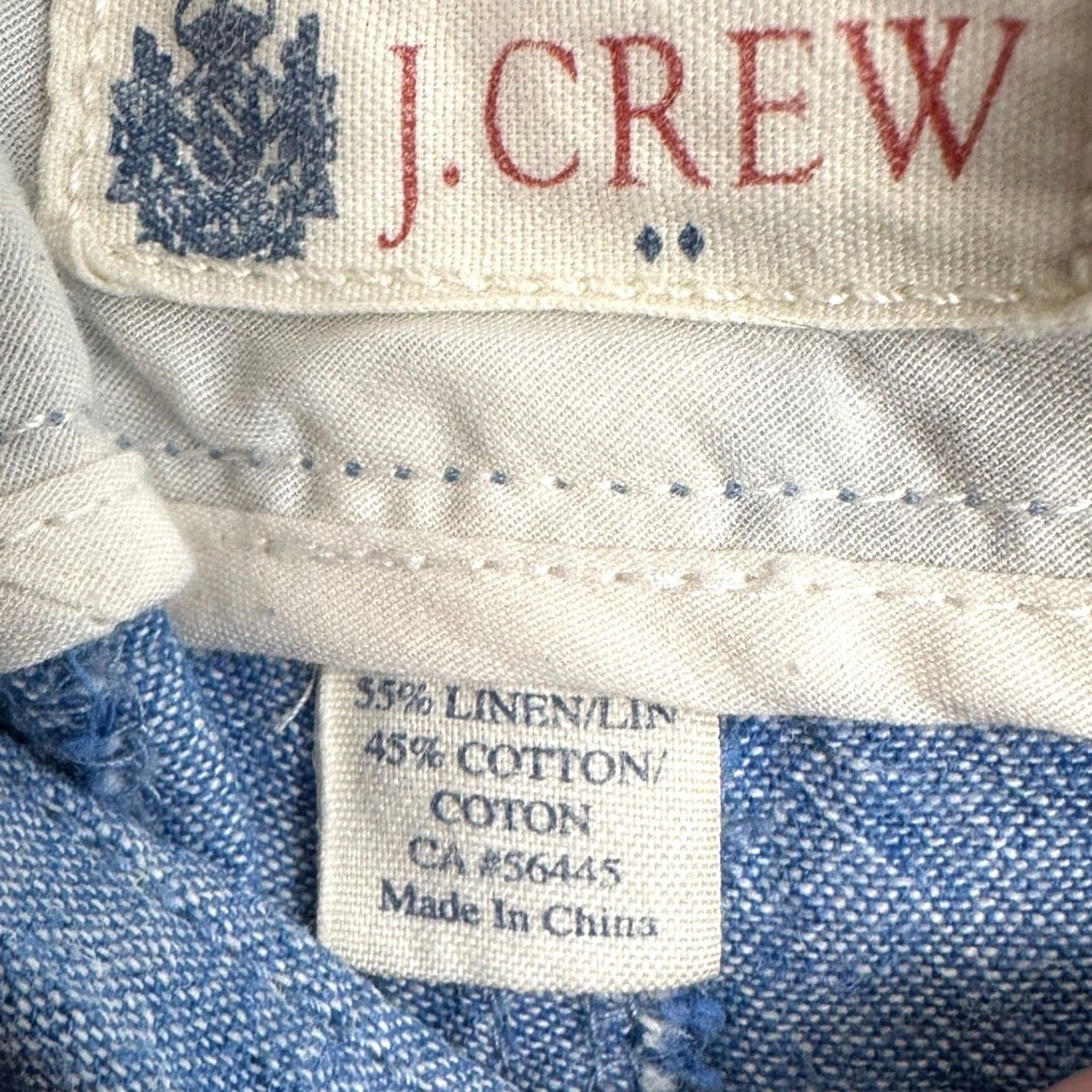 J.Crew J.Crew Linen Blend Shorts 38 Blue Khaki Flat Front Pocket Casual EUC Mens Size US 38 / EU 54 - 4 Thumbnail