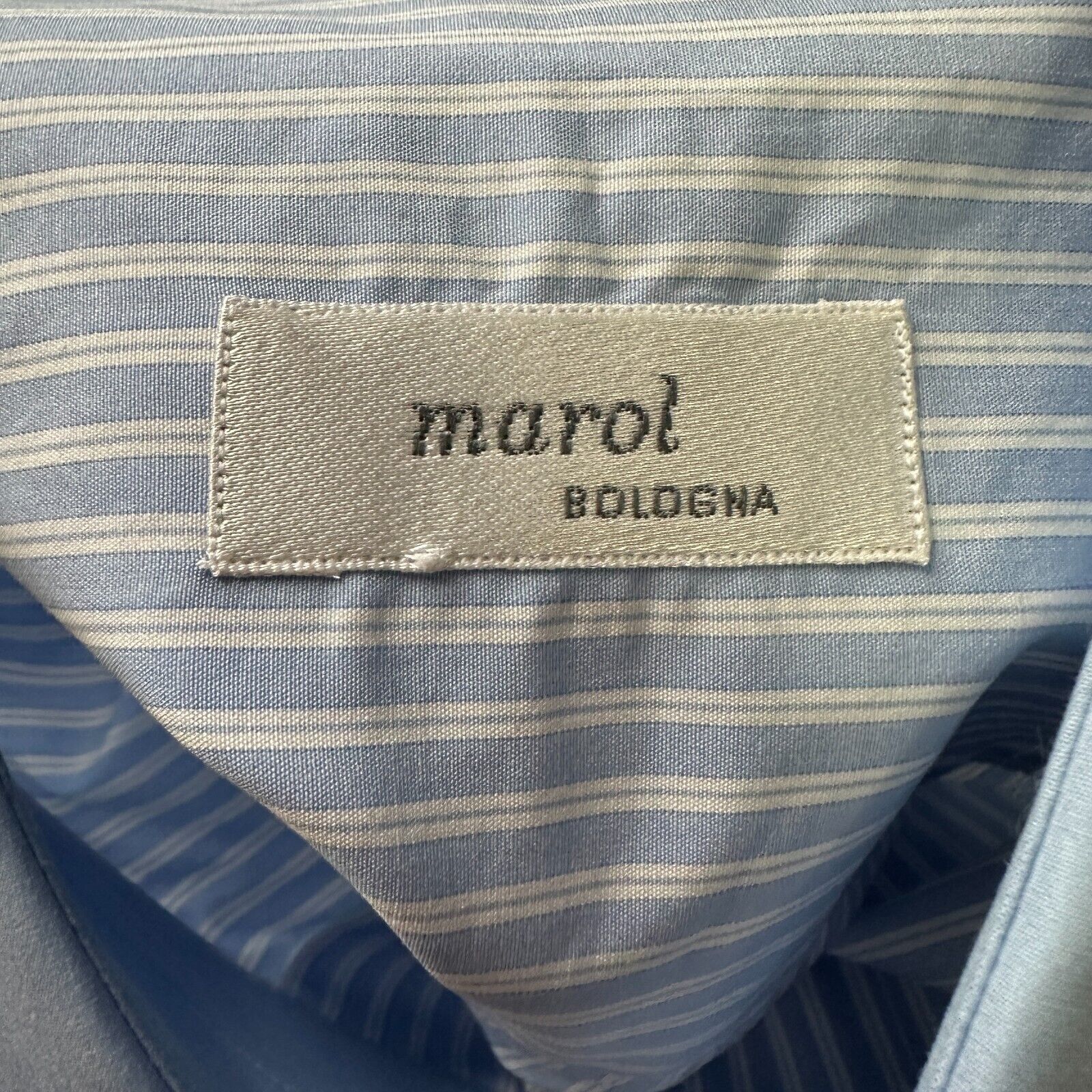 The Unbranded Brand Marol Bologna Dress Shirt Mens 43 17 Blue White Striped Size US L / EU 52-54 / 3 - 6 Thumbnail