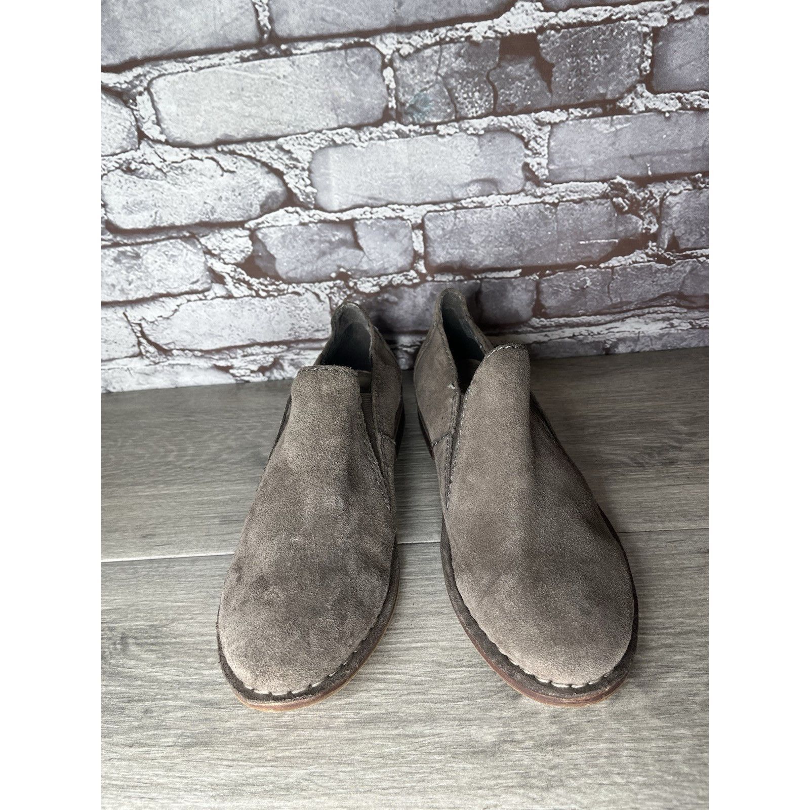 Clarks Clarks Somerset Gray Suede Leather Loafers Ankle Booties Wom Size US 9 / IT 39 - 12 Thumbnail