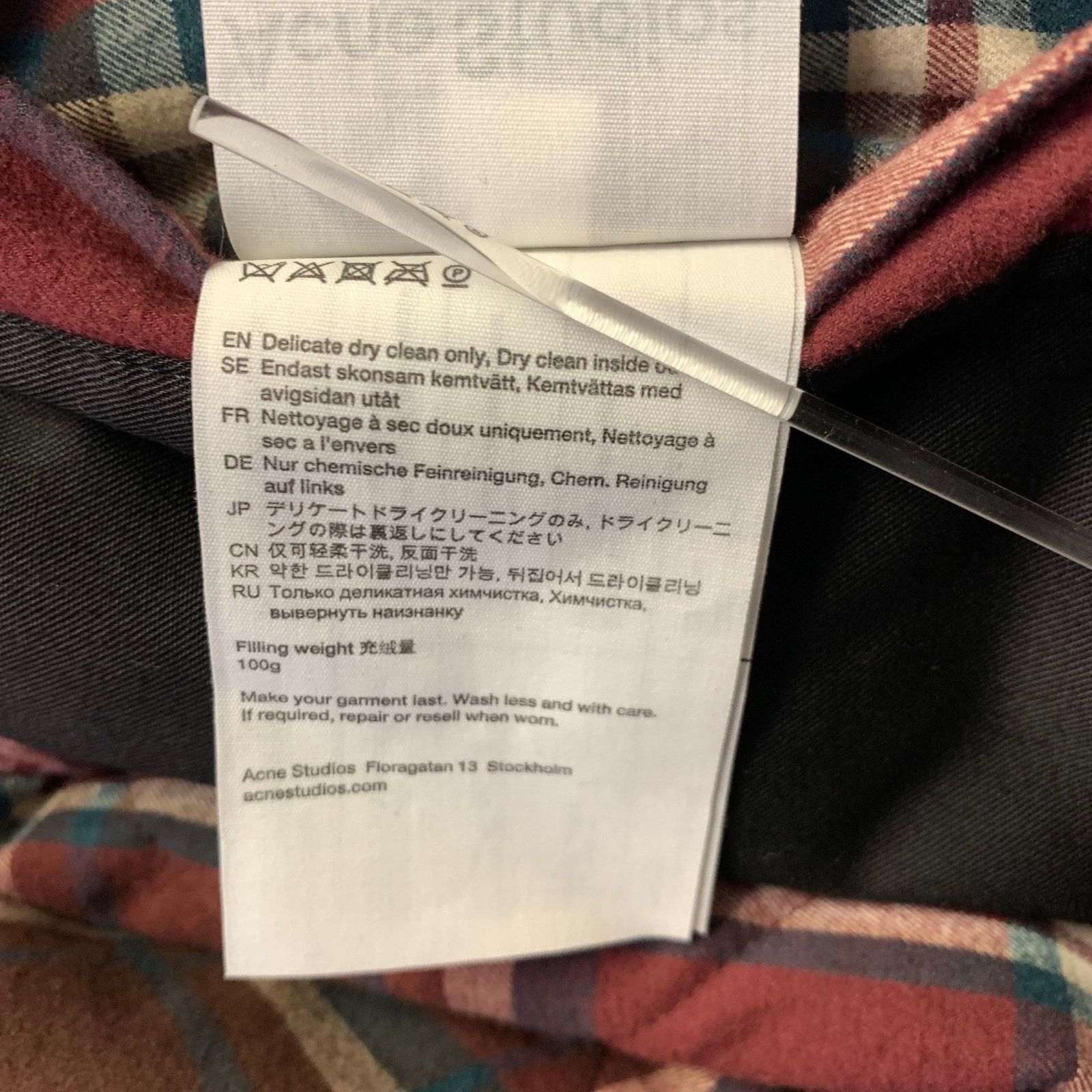 Acne Studios ACNE STUDIOS Size 42 Burgundy Plaid Cotton Poly Jacket Size US XS / EU 42 / 0 - 7 Thumbnail