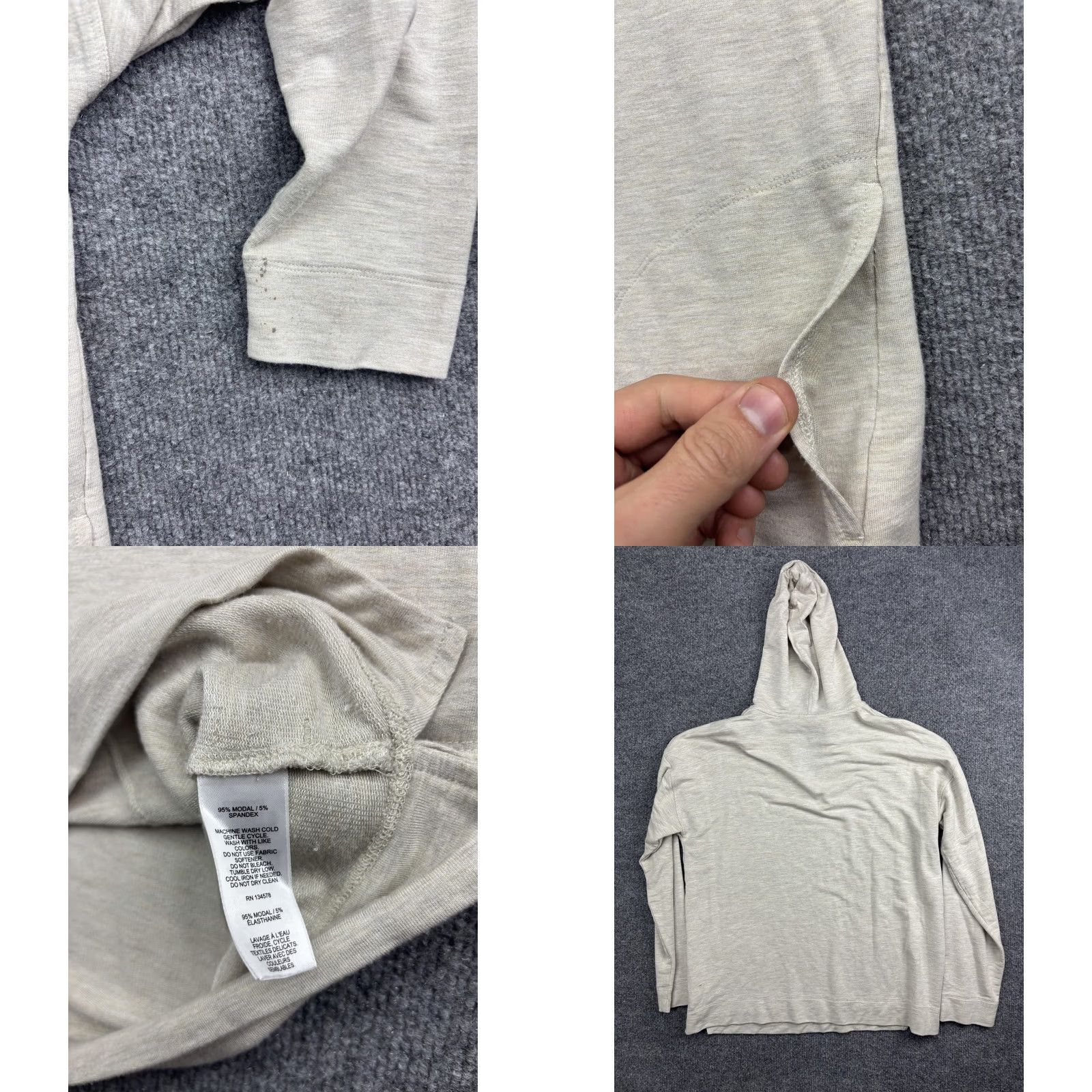 Vineyard Vines Vineyard Vines Hoodie Mens M Beige Lightweight V-Neck Pullover Stretch Jersey Size US M / EU 48-50 / 2 - 8 Thumbnail