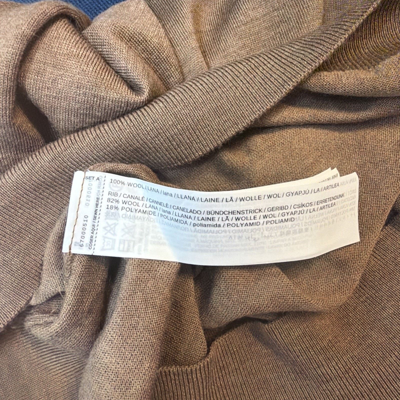 Mango MNG MAN size Medium Extrafine Merino Wool Rolled Neck BROWN Size US M / EU 48-50 / 2 - 6 Thumbnail