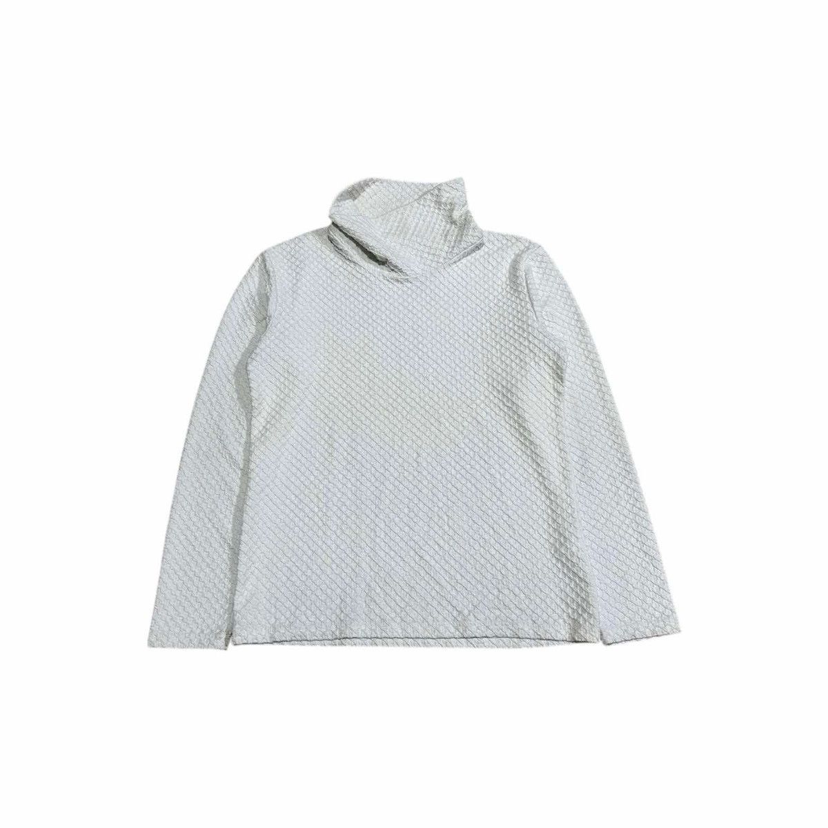 If Six Was Nine × Japanese Brand × semanticdesign 🔥Sick Y2K Semantic Design Waffle Knit Mock Neck Sweatshirt Size US L / EU 52-54 / 3 - 3 Thumbnail