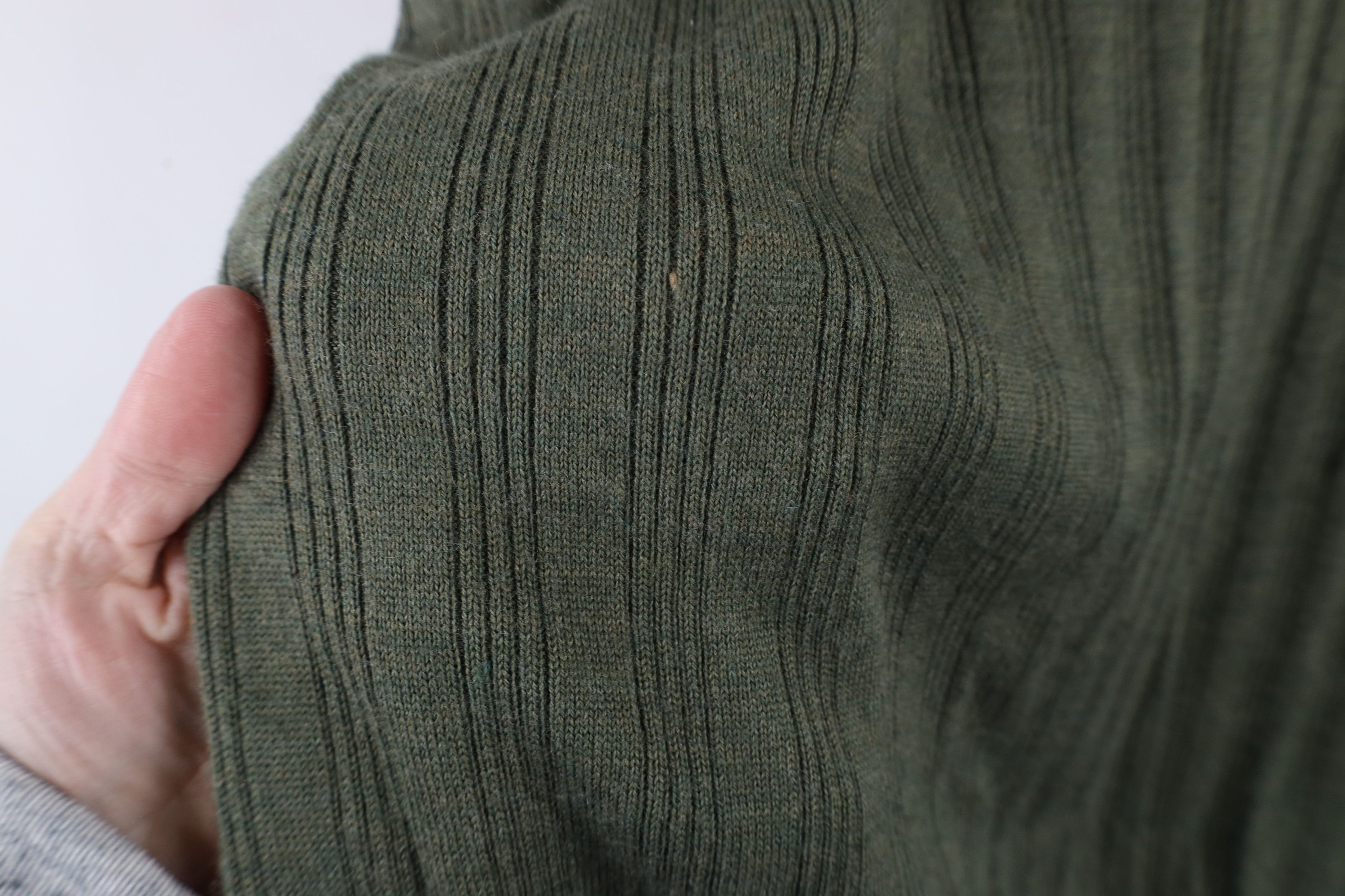 Vintage Vintage 90s Streetwear Merino Wool Ribbed Knit Sweater Green Size US L / EU 52-54 / 3 - 4 Thumbnail