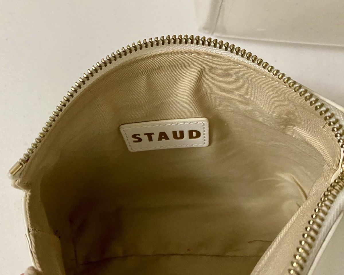 Staud STAUD Women's White Leather Shirley PeekABoo Mini Tote Bag Size ONE SIZE - 3 Thumbnail