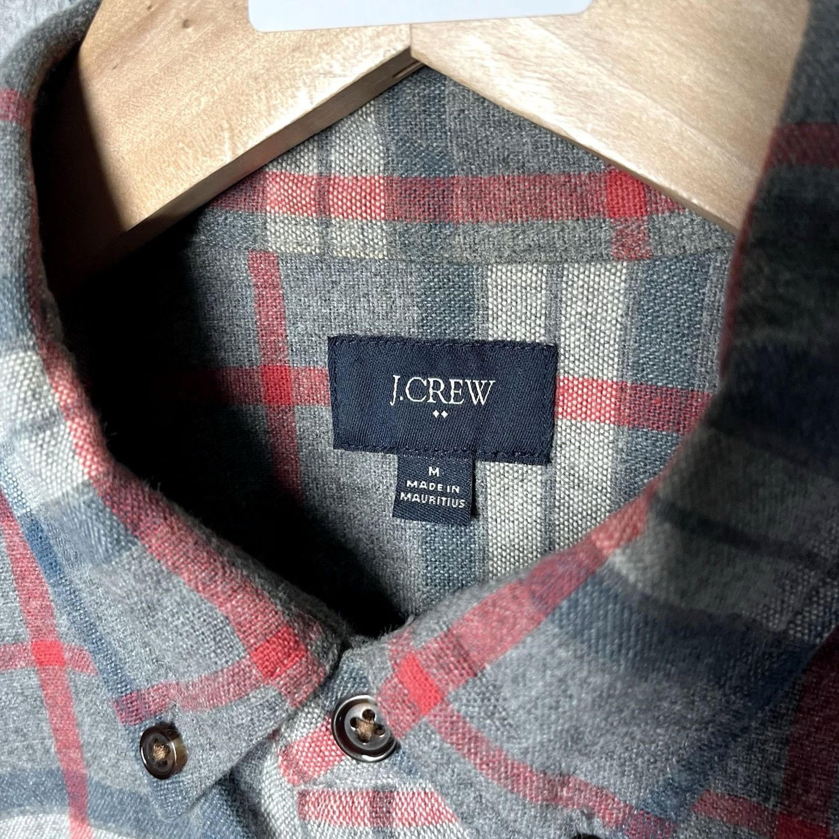 J.Crew J. CREW Shirt Mens M Gray Plaid Suede Elbow Patch Button Up Long Sleeve Flannel Size US M / EU 48-50 / 2 - 3 Thumbnail