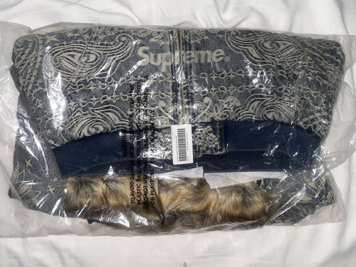 Supreme Supreme Bandana Jacquard Denim Hooded Work Jacket Size US L / EU 52-54 / 3 - 2 Thumbnail