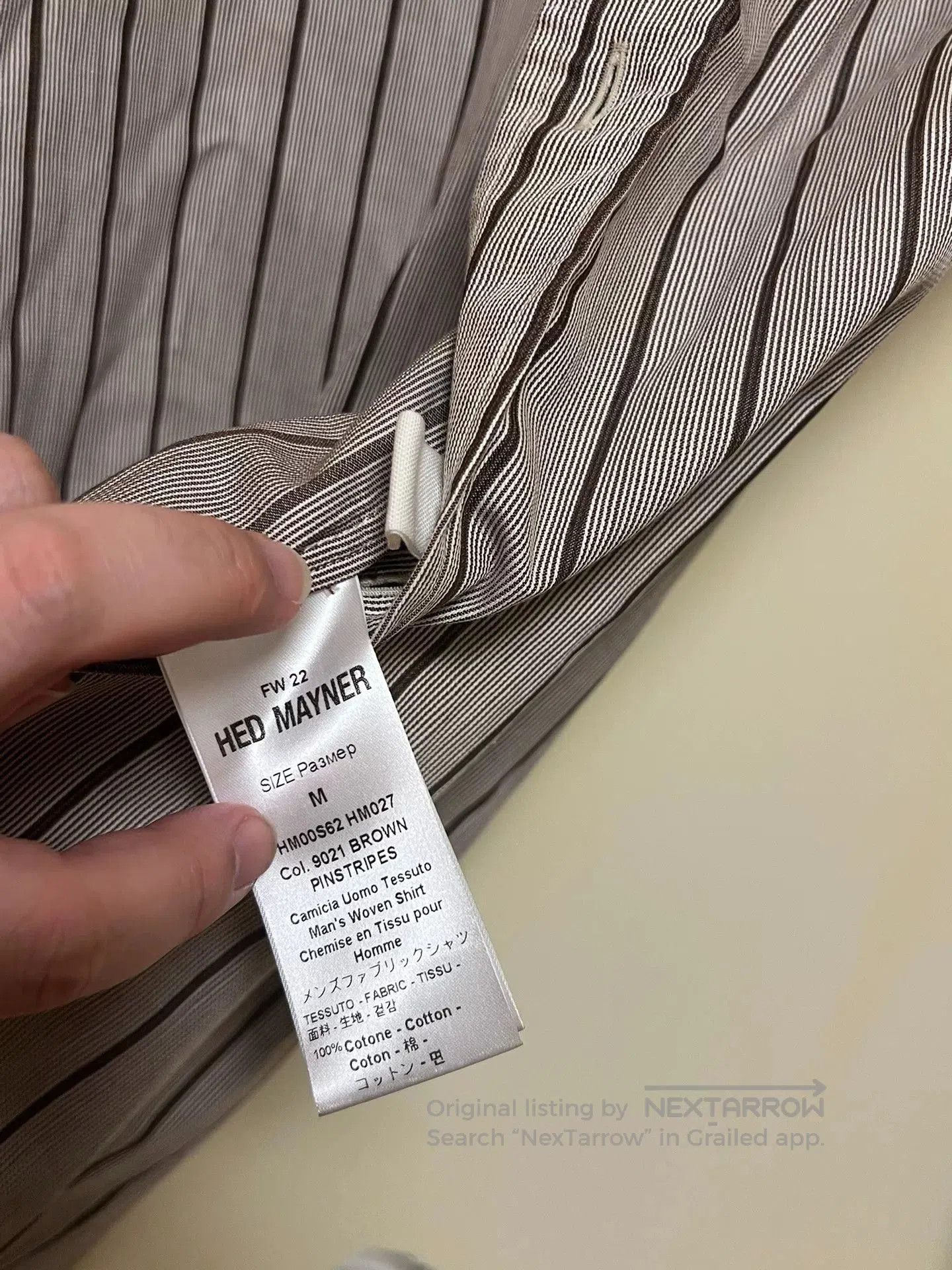 Hed Mayner Hed Mayner Brown Striped Shirt. Size US M / EU 48-50 / 2 - 6 Thumbnail