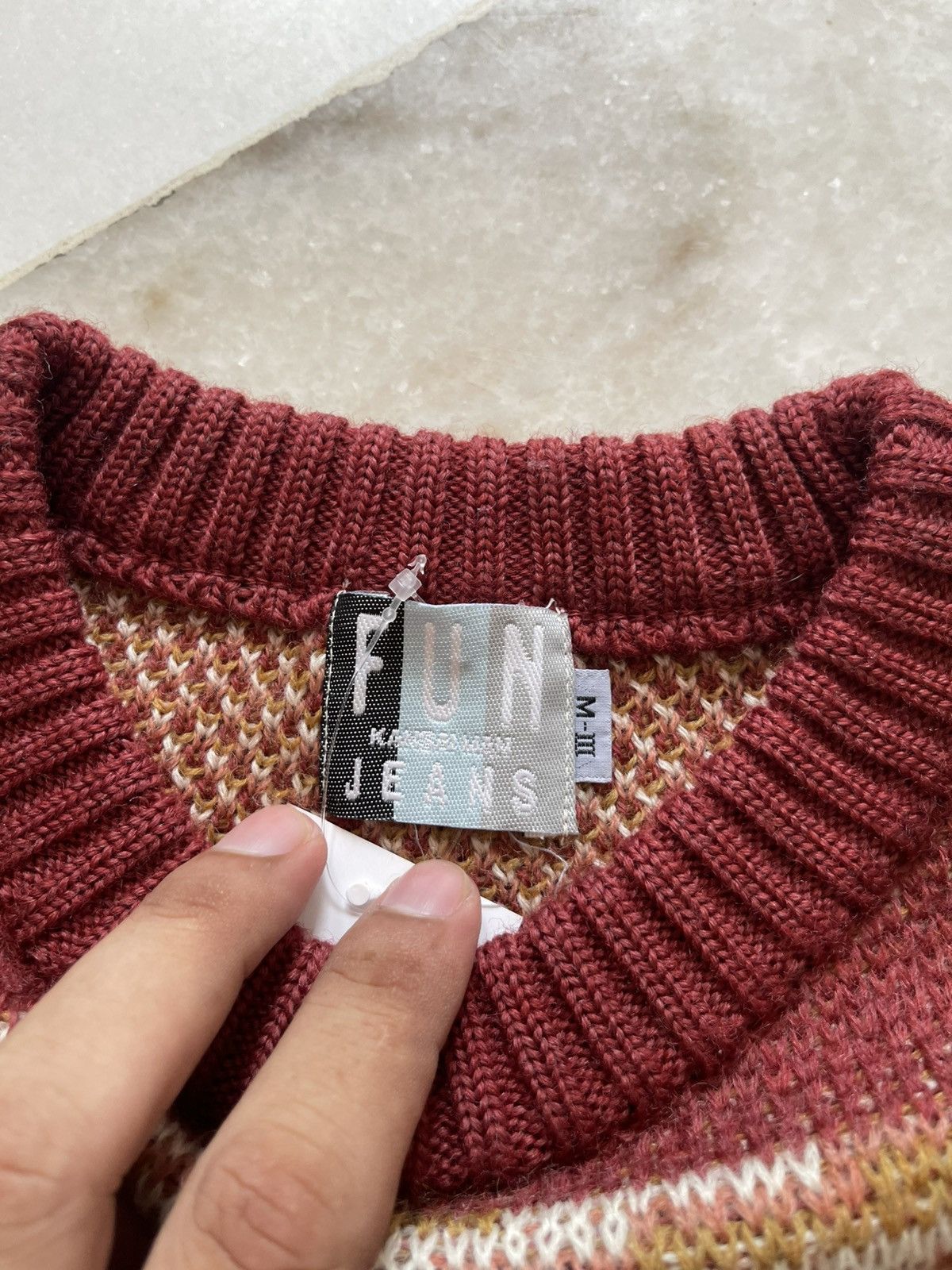 Kansai Yamamoto 90s Kansai Yamamoto Face Motive Wool Knitwear 96 Size US L / EU 52-54 / 3 - 12 Thumbnail