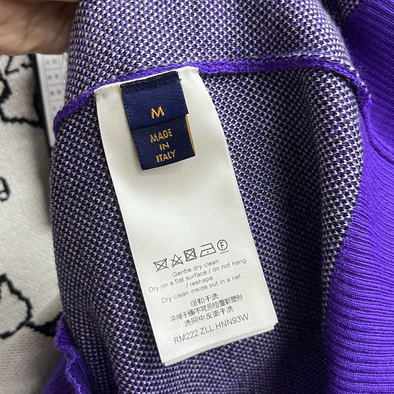 Louis Vuitton Louis Vuitton Purple Stick Figure Logo Jacquard Cartoon Cr Size US M / EU 48-50 / 2 - 3 Thumbnail