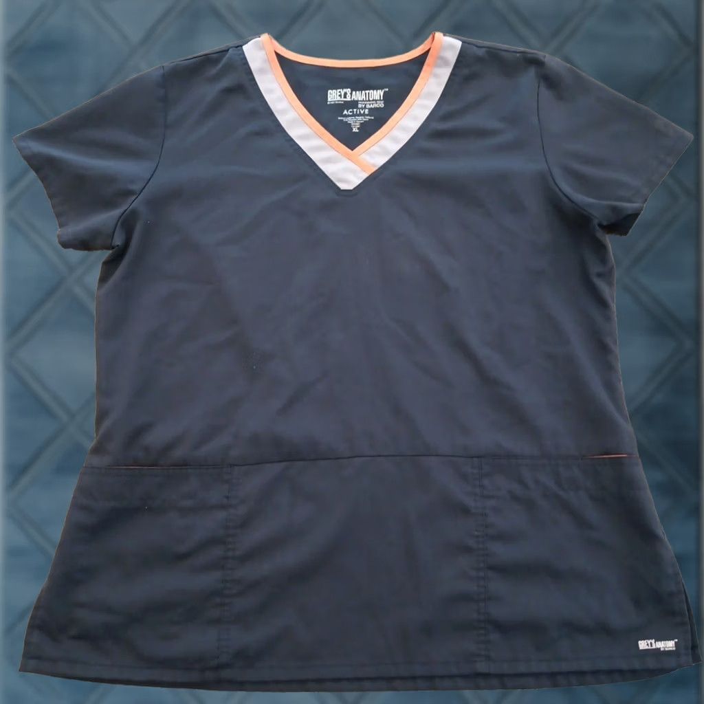 Vintage Grey'S Anatomy Top S Gray Active Scrub Womens Short Sleeve Neck Size S / US 4 / IT 40 - 1 Thumbnail