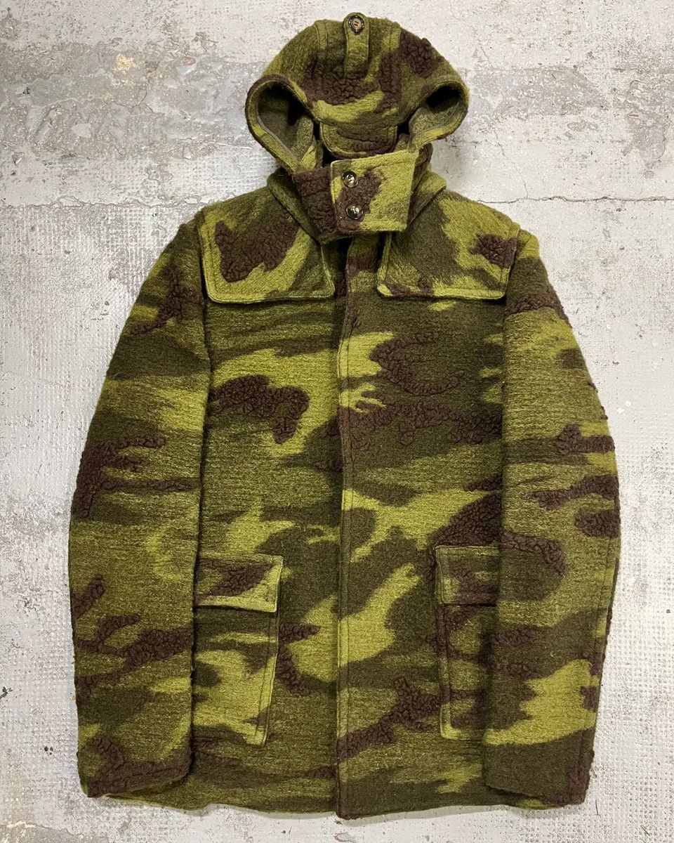 Daniele Alessandrini Daniele Alessandrini Camo Green Wool Detachable Hood Military Jacket Size US M / EU 48-50 / 2 - 4 Thumbnail