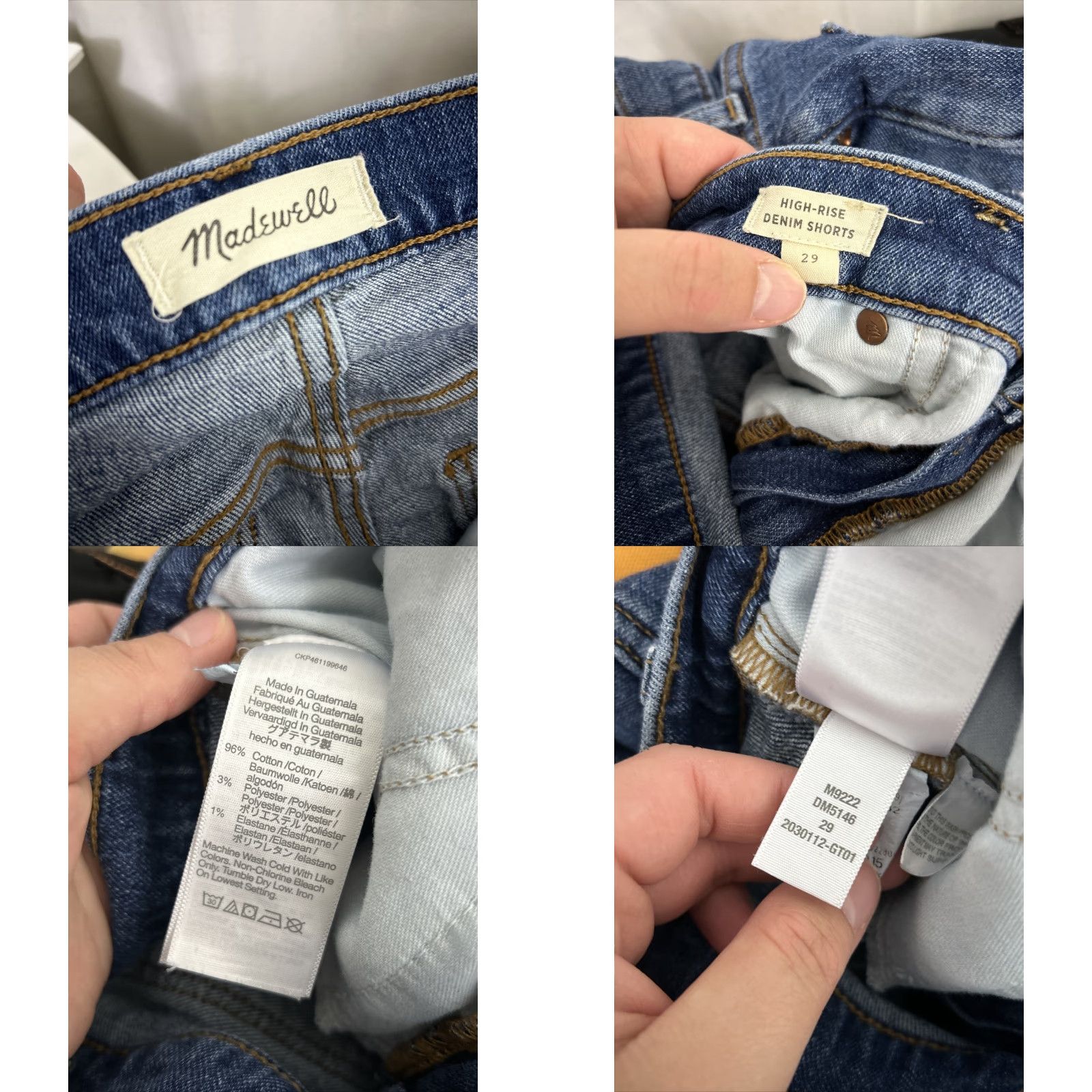 Madewell Madewell Shorts Women 29 High-Rise Cut-Off Blue Denim Medium Wash 30x5 Size 29" - 9 Thumbnail