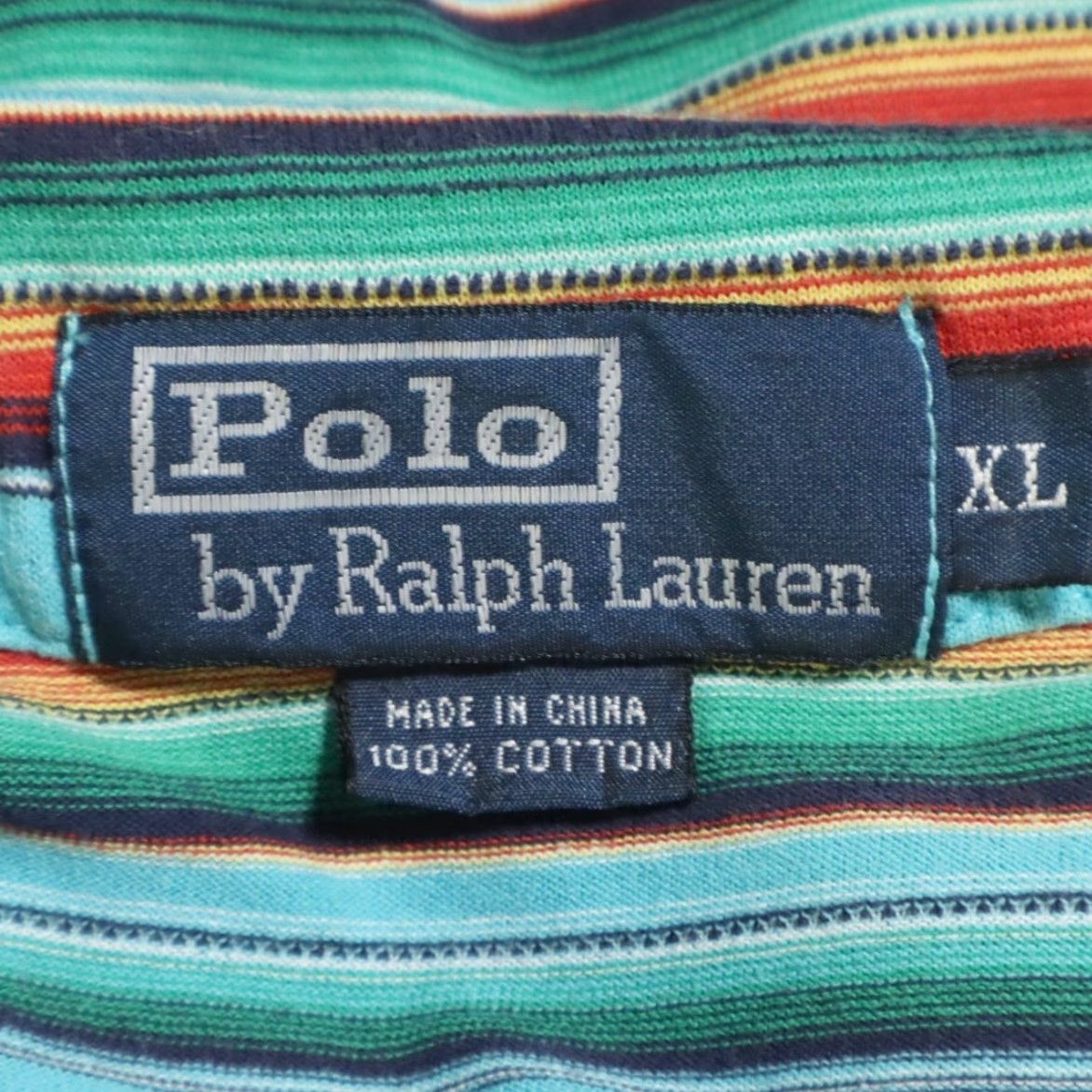 Polo Ralph Lauren Polo Ralph Lauren Knit Cotton Striped Polo Shirt Green Men's XL Size US XL / EU 56 / 4 - 5 Thumbnail