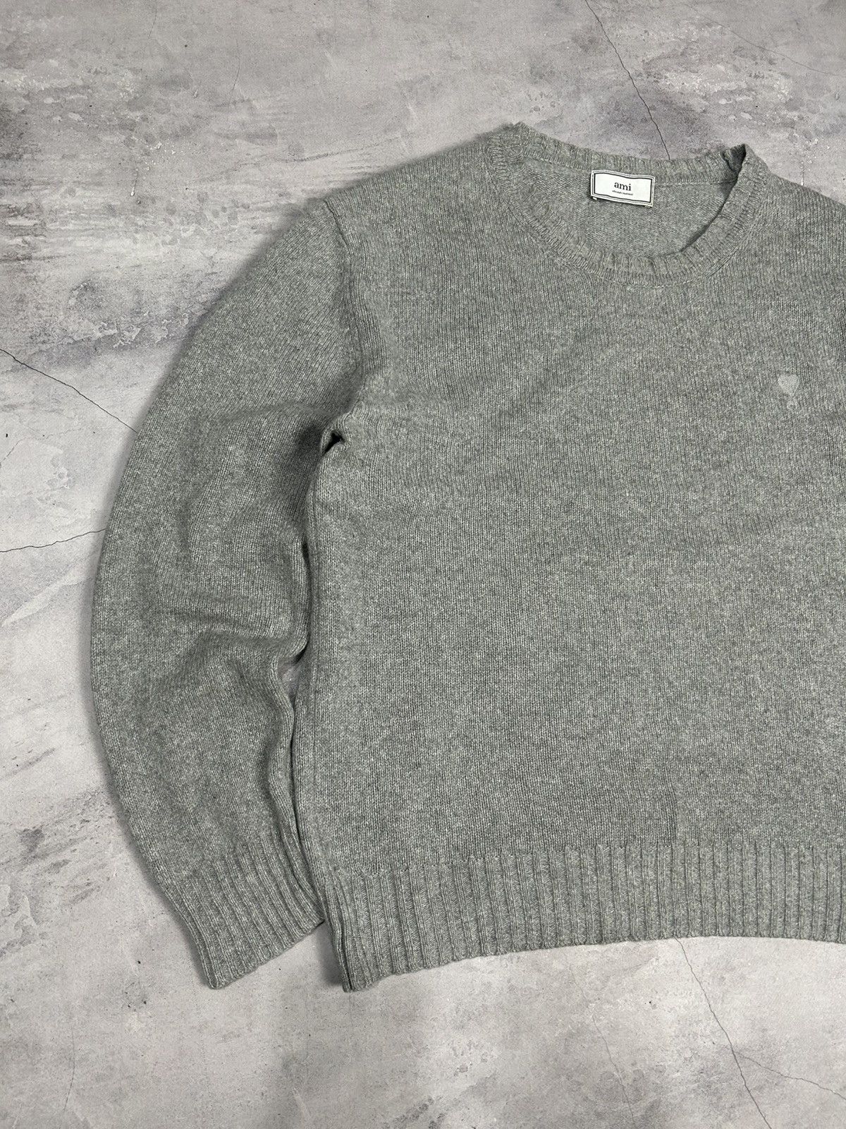 AMI AMI Grey Sweater Merino Cashmere Knit Size US L / EU 52-54 / 3 - 5 Thumbnail