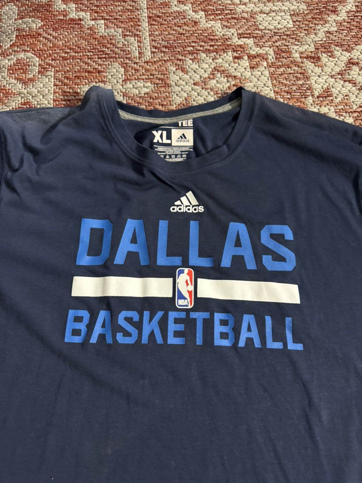 Adidas Adidas Dallas Mavericks Basketball Warm up shirt Navy Sz XL Size US XL / EU 56 / 4 - 2 Thumbnail