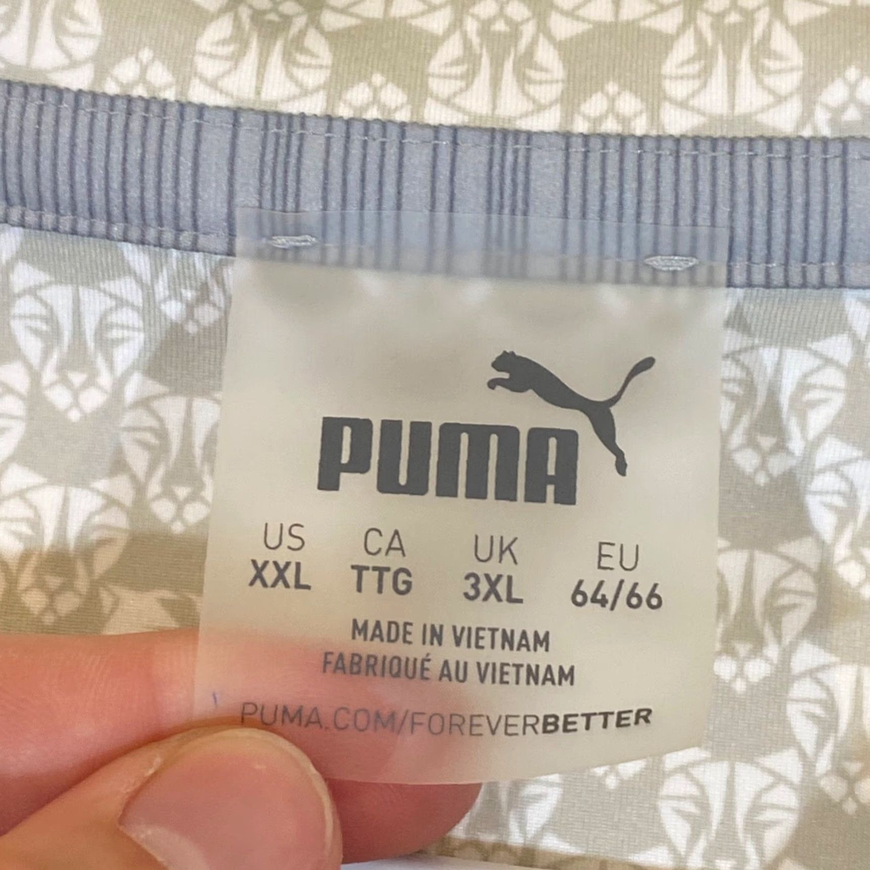 Puma PUMA Polo Mens 2XL White Gray Graphic Performance Golf Shirt Kings Creek DE S/S Size US XXL / EU 58 / 5 - 4 Thumbnail