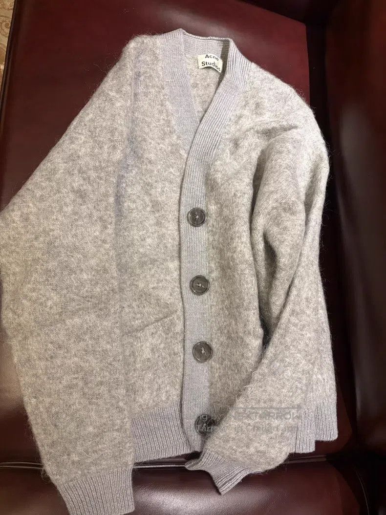 Acne Studios Acne Studios Mohair Open-Front Sweater, Grey Size XXS / US 00 / IT 34 - 4 Thumbnail