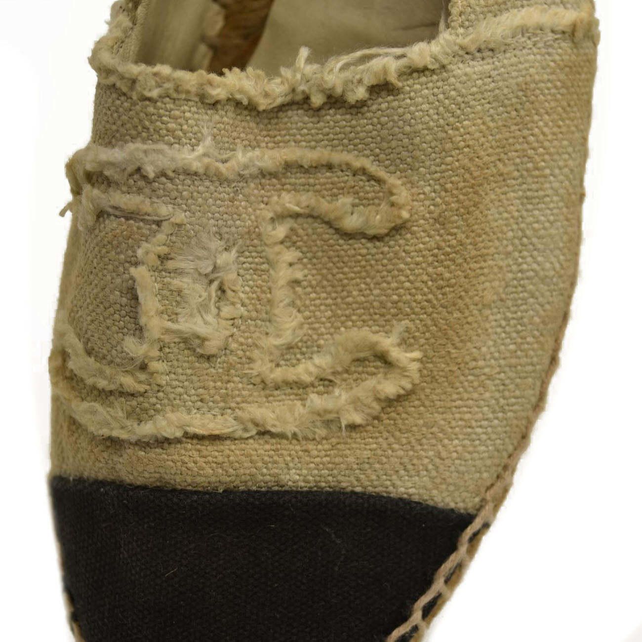 Chanel Chanel Lambskin Espadrilles Beige Black 7.5 US Size US 7.5 / IT 37.5 - 10 Thumbnail