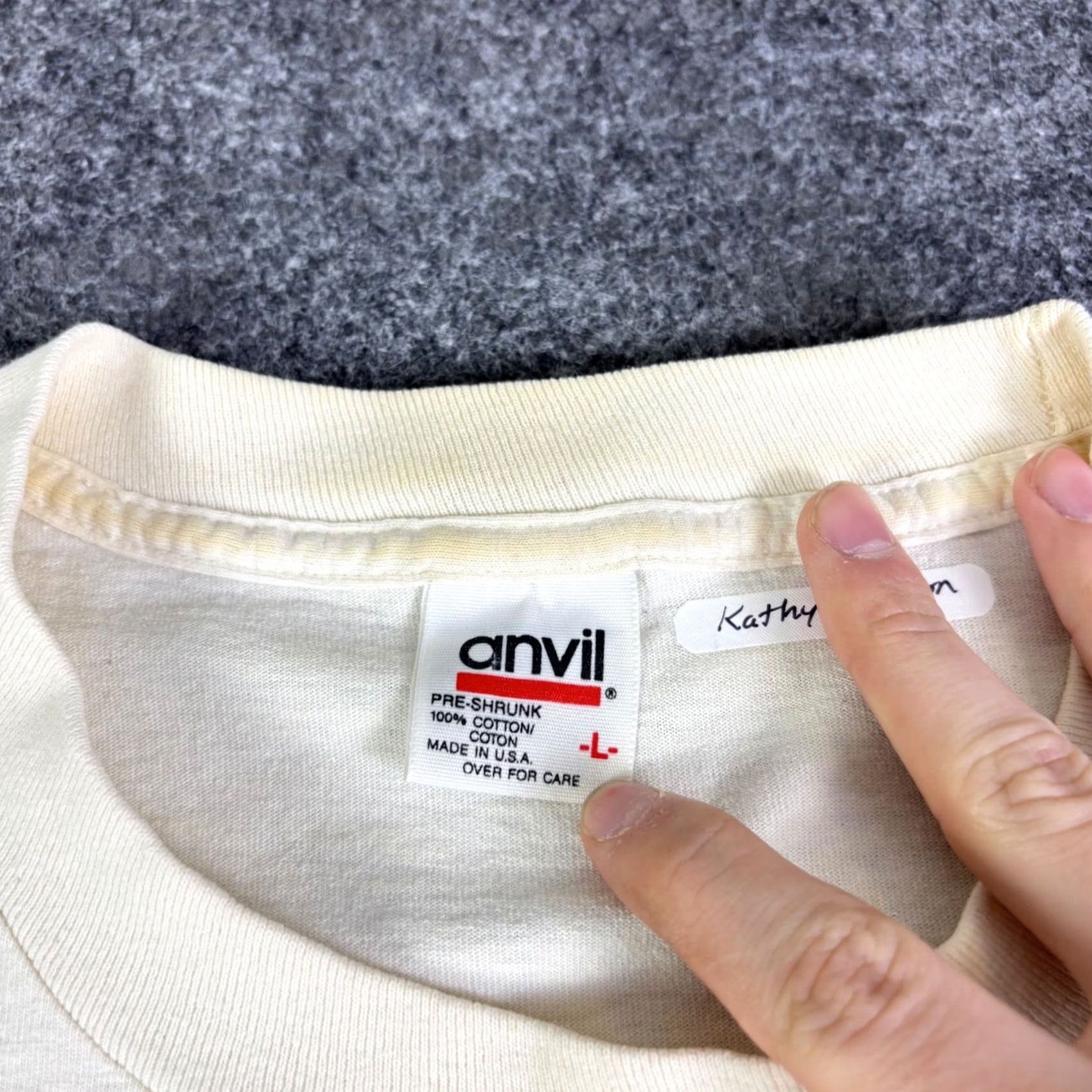 Anvil VINTAGE Pfaltzgraff Floral T Shirt Anvil Single Stitch Made in USA Cream L Large Unisex 1990s 100% Cotton Graphic Tee Short Sleeve Boho Size US L / EU 52-54 / 3 - 6 Thumbnail