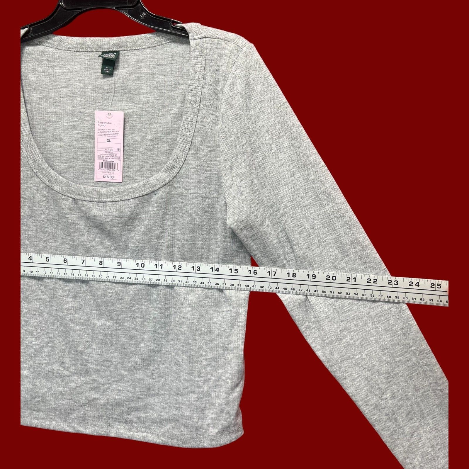 Other Wild Fable - Women's Long Sleeve T-Shirt - Grey - Extra Larg Size XL / US 12-14 / IT 48-50 - 3 Thumbnail