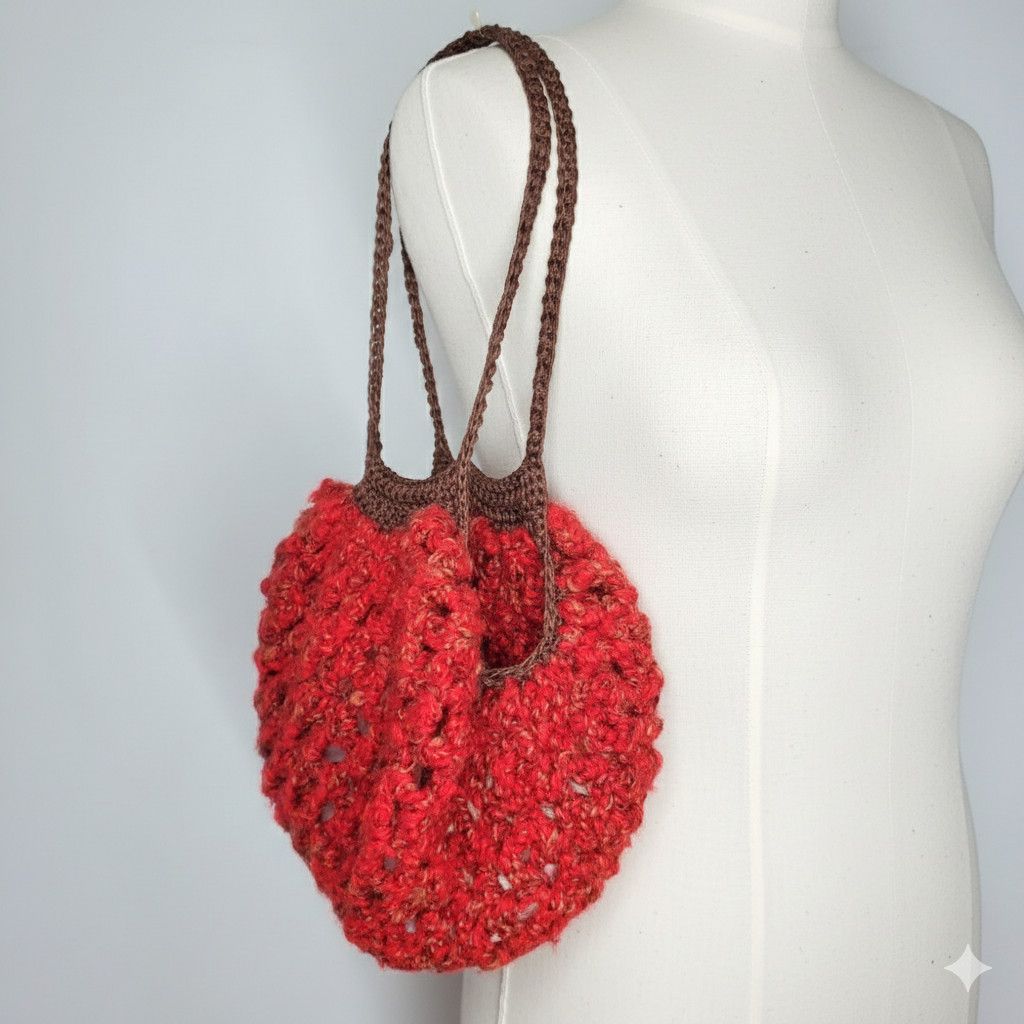 Handmade Handmade Mini Farmers Market Bag Crochet French Net Beach Size ONE SIZE - 1 Thumbnail