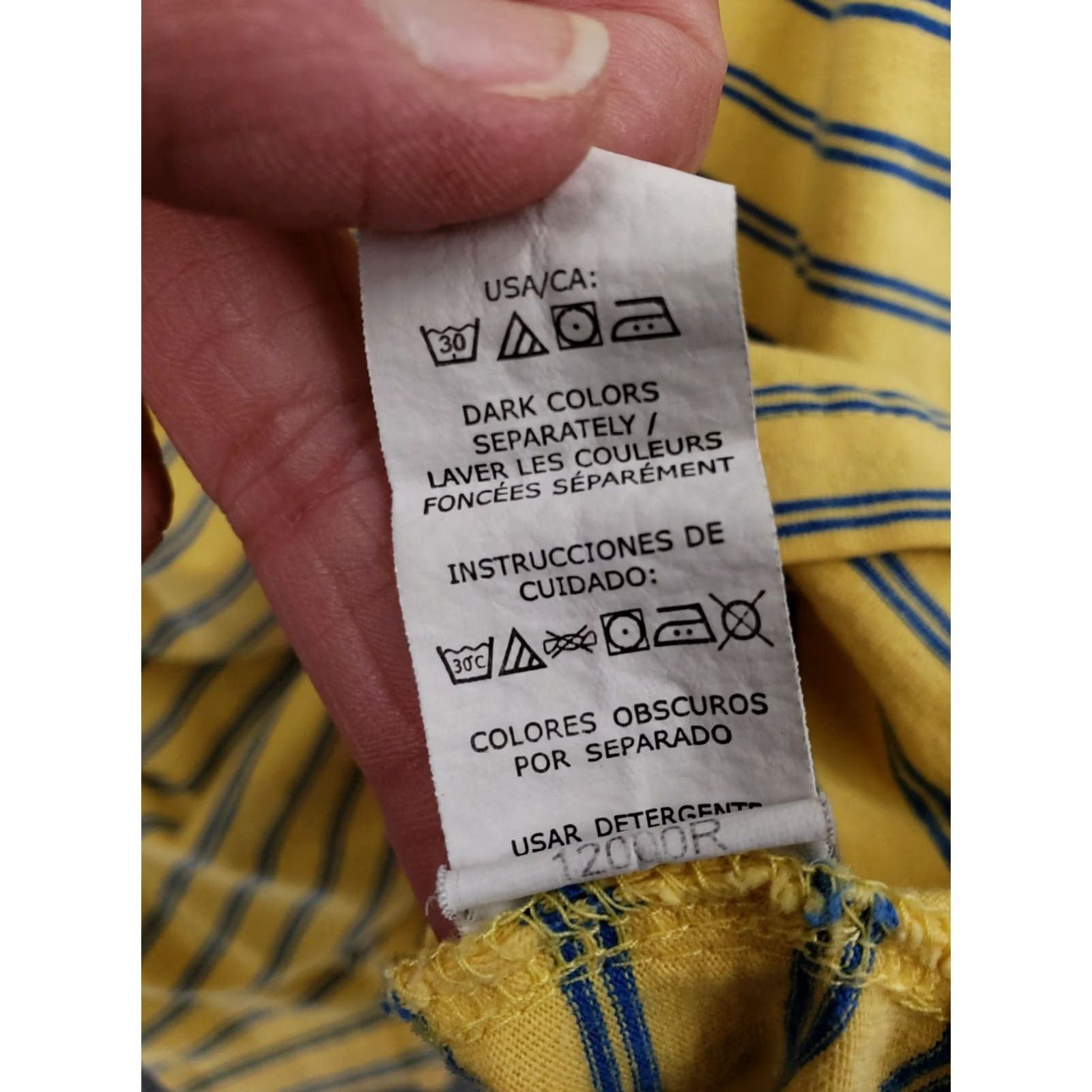 Chaps Chaps Polo Shirt Mens XL Yellow Button Short Sleeve Striped Cotton Casual Size US XL / EU 56 / 4 - 5 Thumbnail