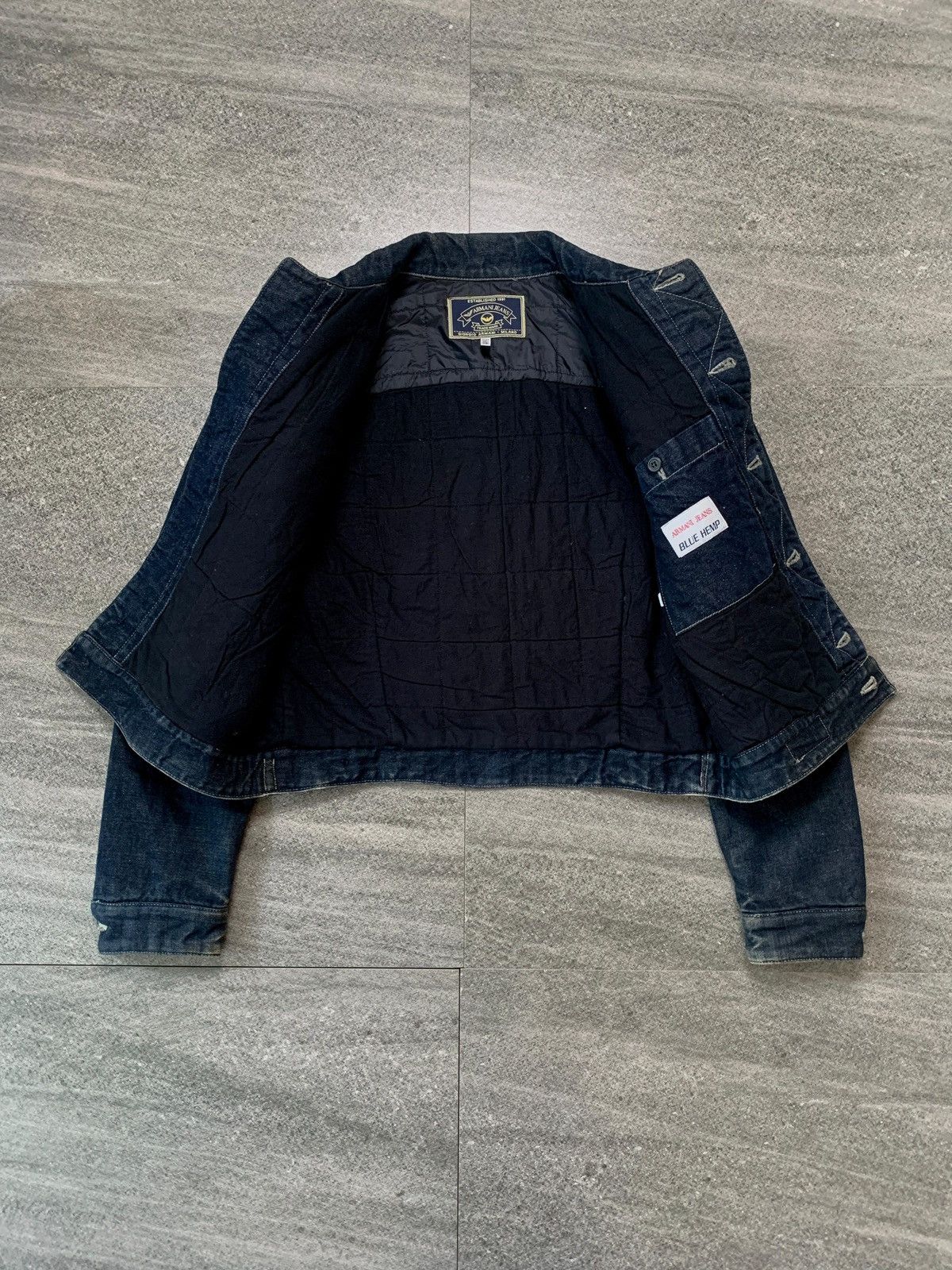Armani FREE TAX! Denim Padded Trucker Jacket Size US S / EU 44-46 / 1 - 6 Thumbnail