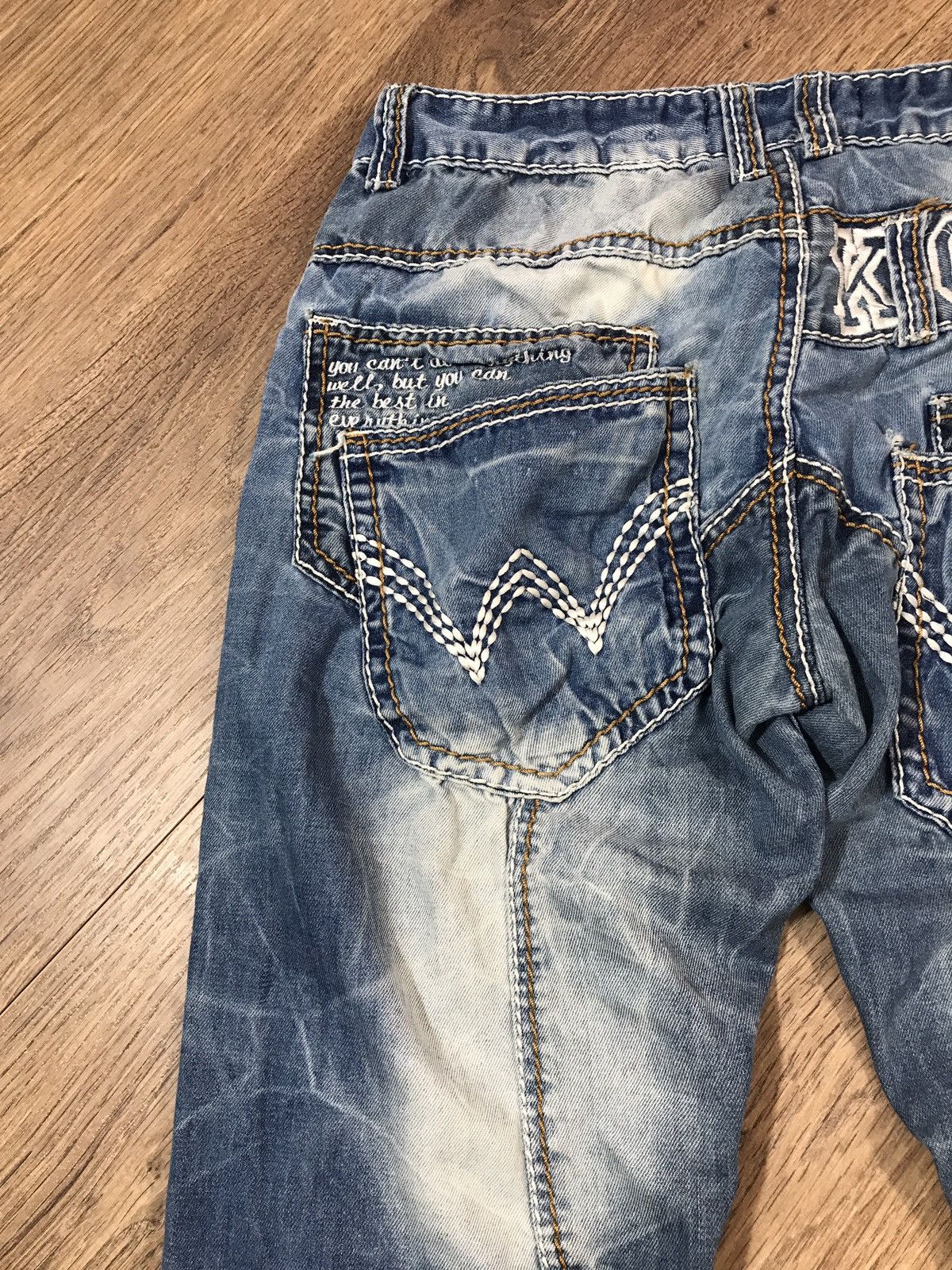 Japanese Brand × Vintage Vintage Distressed K&M Kosmo Lupo Denim Pants Jeans Size US 32 / EU 48 - 10 Thumbnail
