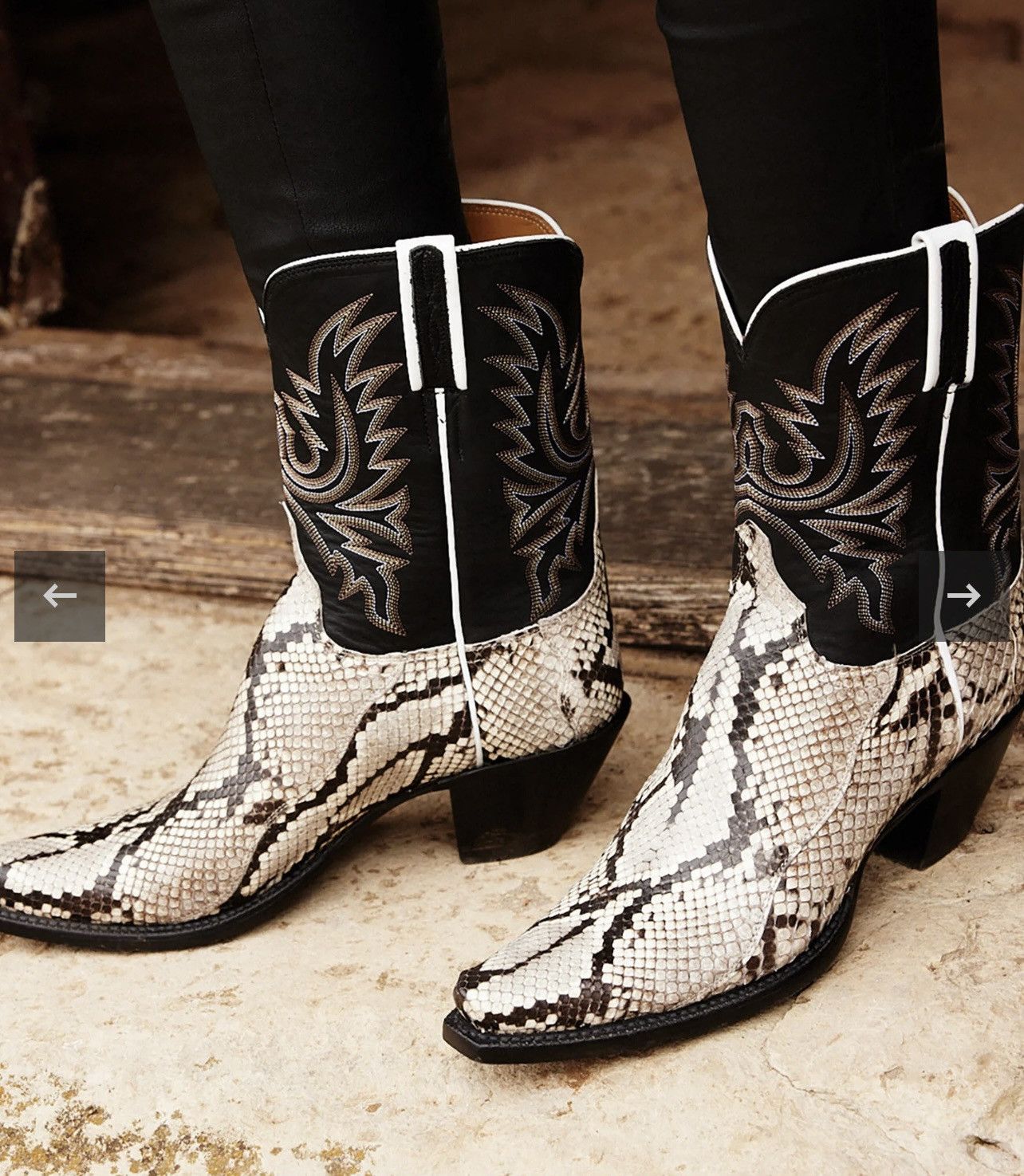Lucchese New Lucchese Dale Exotic Python Boots Size 8.5 Black/White Size US 8.5 / IT 38.5 - 9 Thumbnail