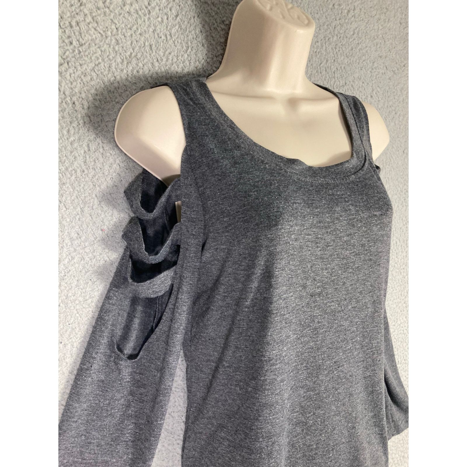 Other Women's Gray Open Shoulder Long Sleeve Blouse Size S Size S / US 4 / IT 40 - 3 Thumbnail