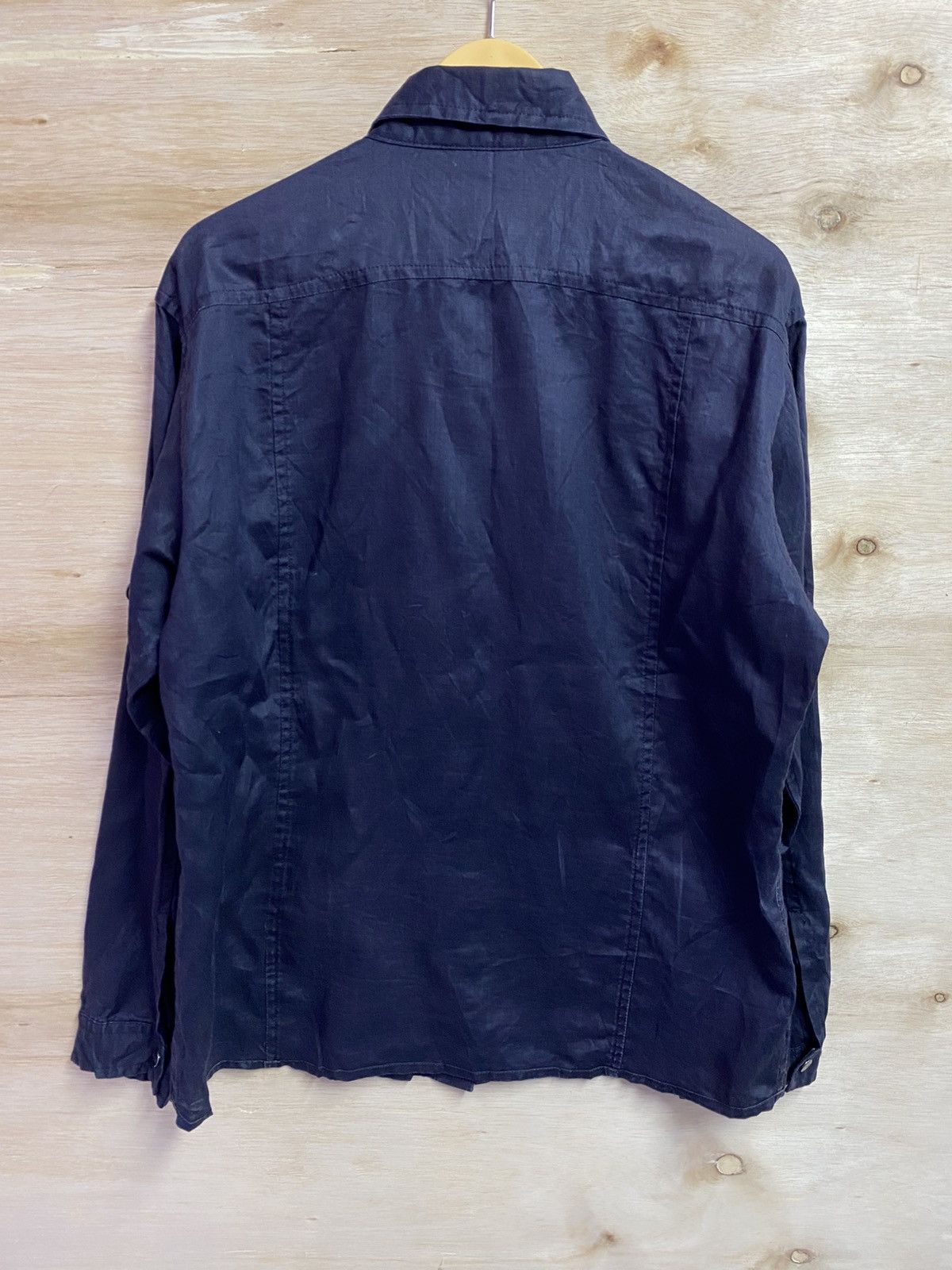 Playboy Playboy navy blue long-sleeved casual shirt with a collar Size US XL / EU 56 / 4 - 10 Thumbnail
