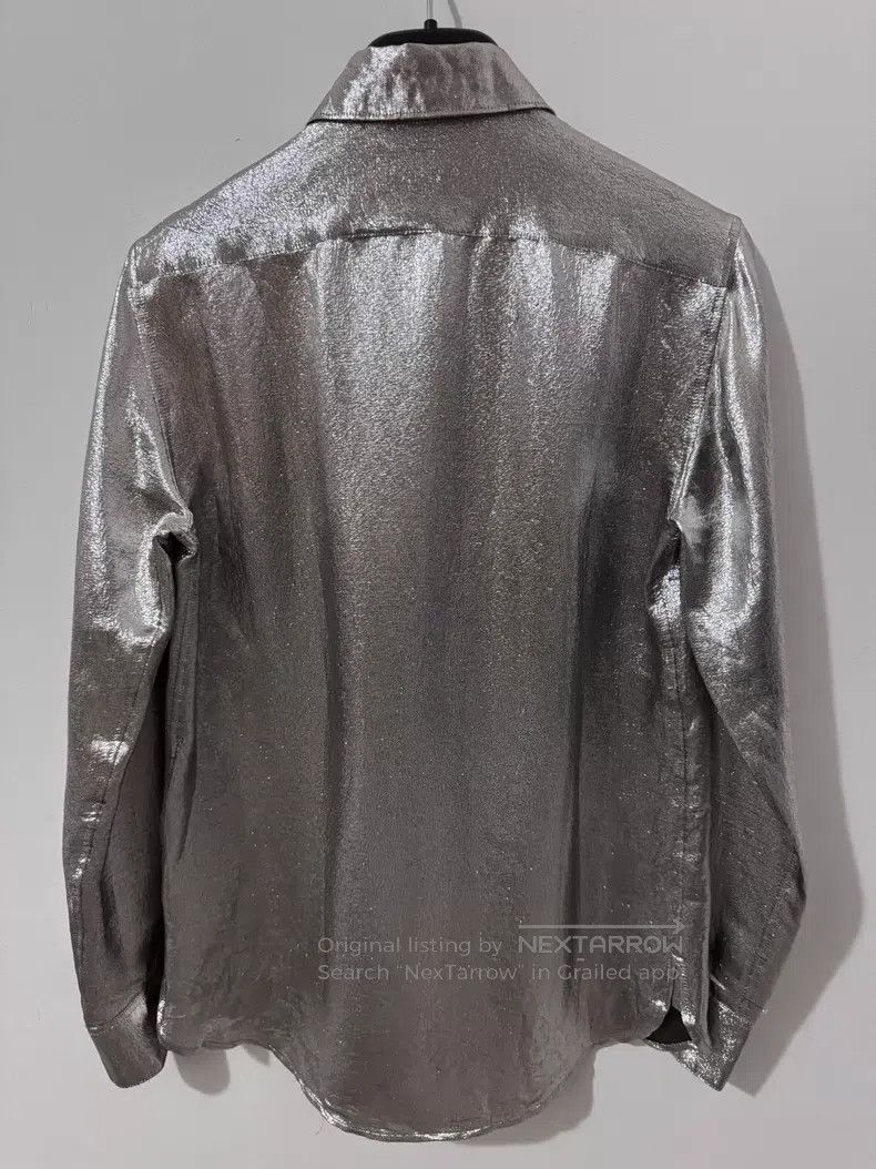 Saint Laurent Paris Saint Laurent Paris Mulberry Silk Shiny Silver Thread Shir Size XS / US 0-2 / IT 36-38 - 2 Thumbnail