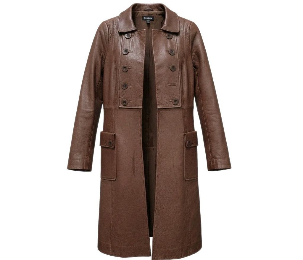 Bebe bebe Women Brown Open Closure Genuine Soft Leather Overcoat Size M / US 6-8 / IT 42-44 - 1 Thumbnail
