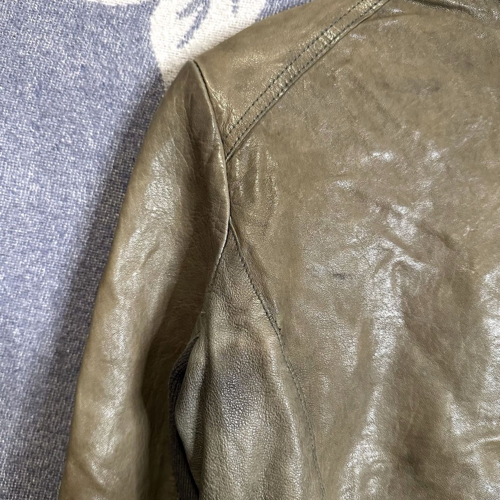 Gap VINTAGE Gap Genuine Leather Cafe Racer Jacket Womens Medium Brown Y2K 90s Motorcycle Biker Size M / US 6-8 / IT 42-44 - 8 Thumbnail