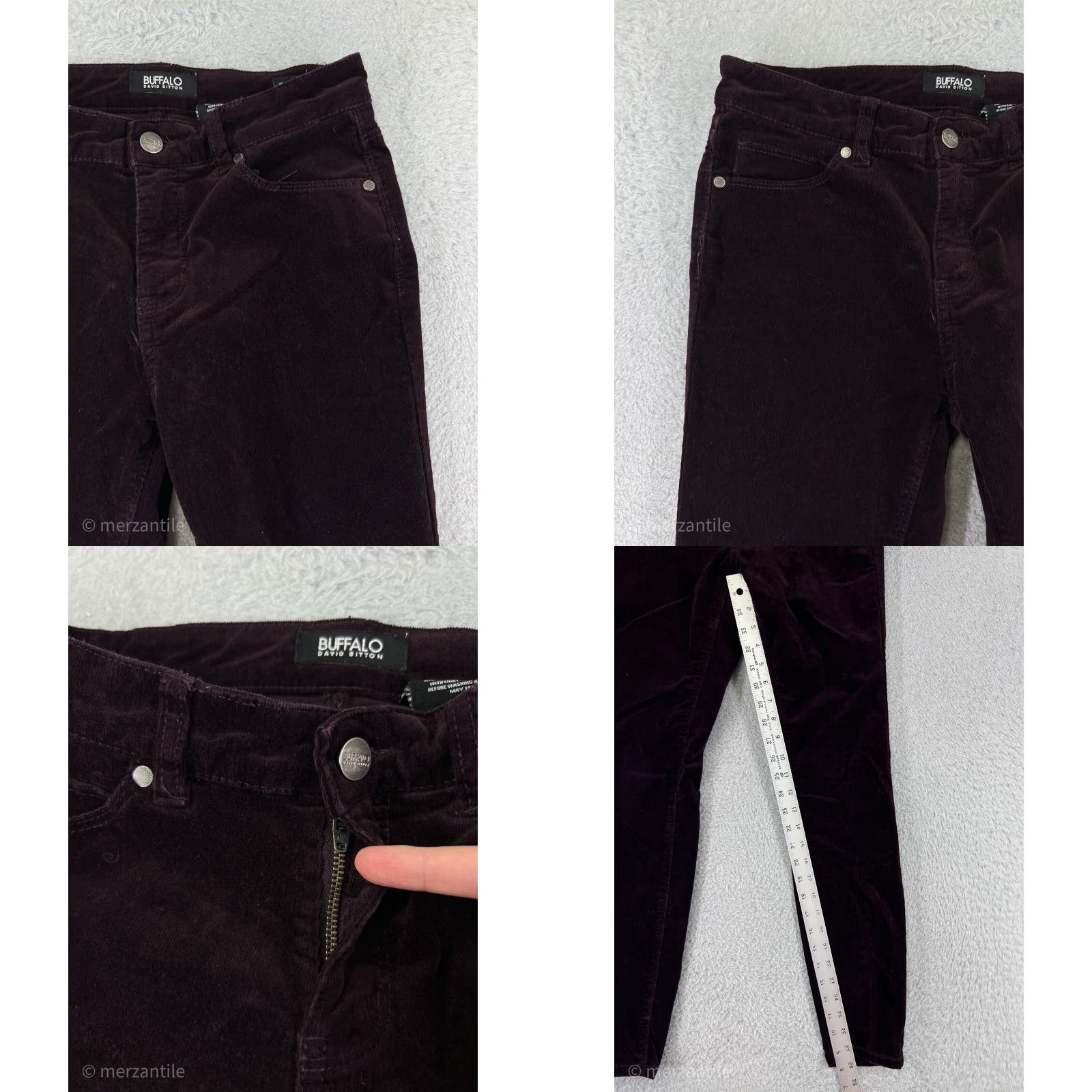 Buffalo David Bitton Buffalo Jeans Womens Pants 4 Red Corduroy Skinny Leg Mid Rise Cotton Button Style Size 27" / US 4 / IT 40 - 8 Thumbnail