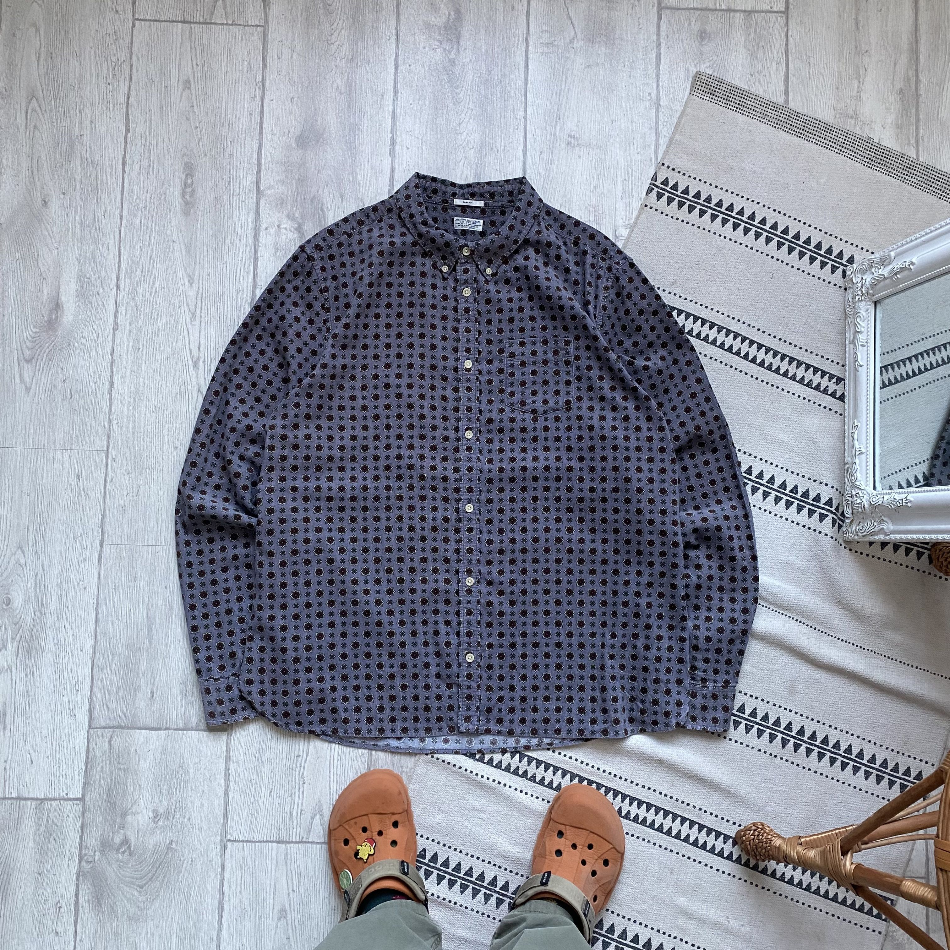 Allsaints 👔 Luxury Allsaint Shirt Corduroy Velvet monogram Size US XXL / EU 58 / 5 - 1 Thumbnail