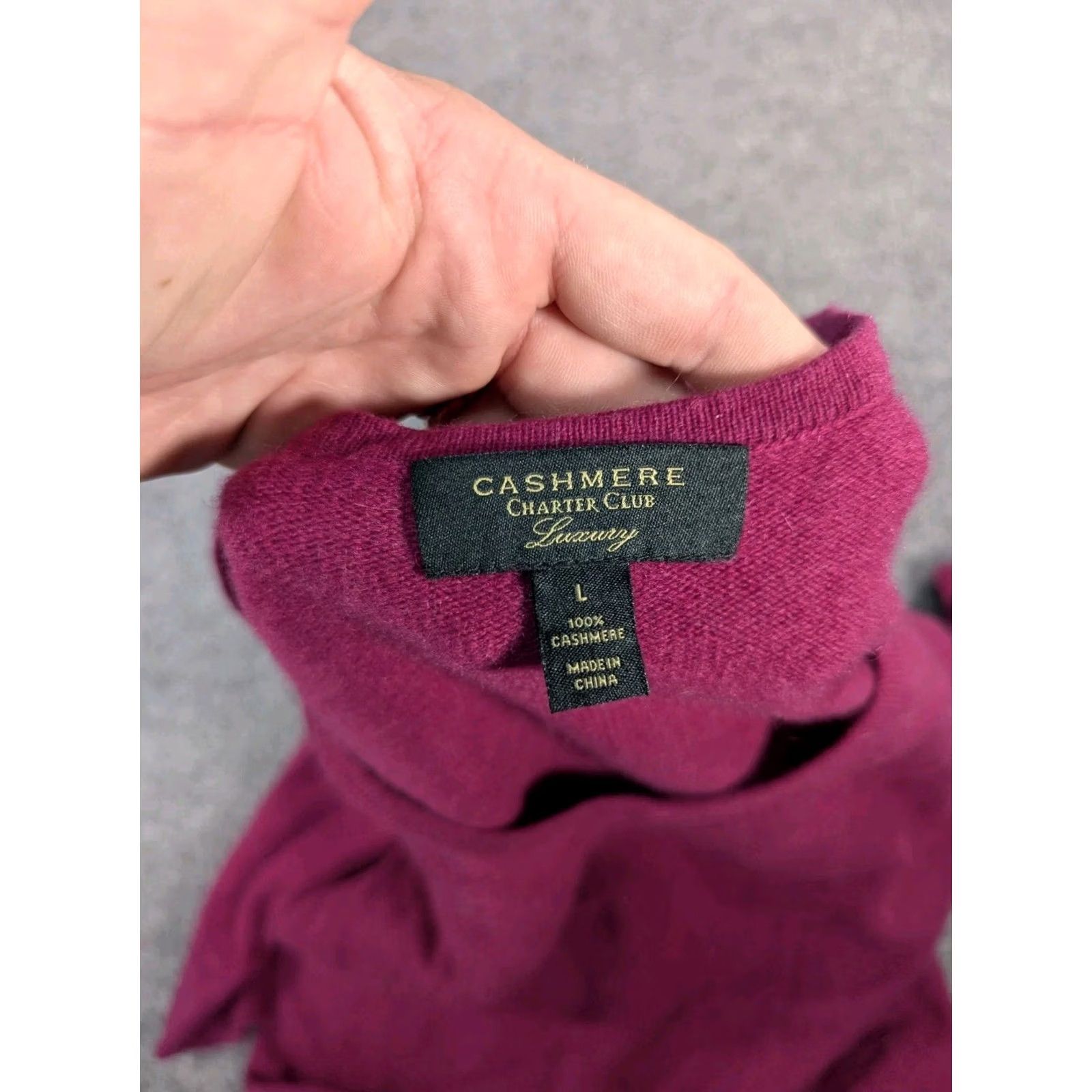 Charter Club Charter Club Sweater Womens L Cashmere Women Fuchsia Magenta Purple Soft Luxury Size L / US 10 / IT 46 - 2 Thumbnail