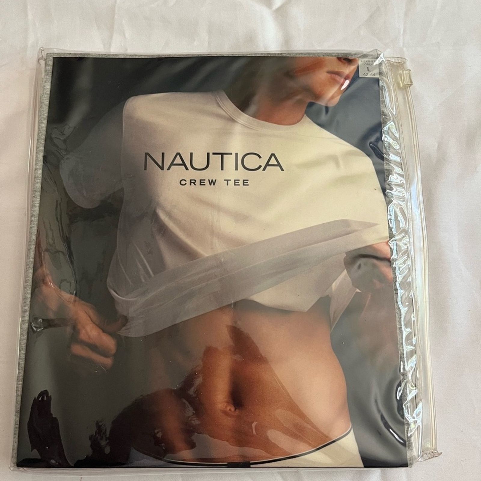 Nautica NWT Nautica Crew T Shirt Mens Jersey Gray One Pack Size L Size US L / EU 52-54 / 3 - 1 Thumbnail