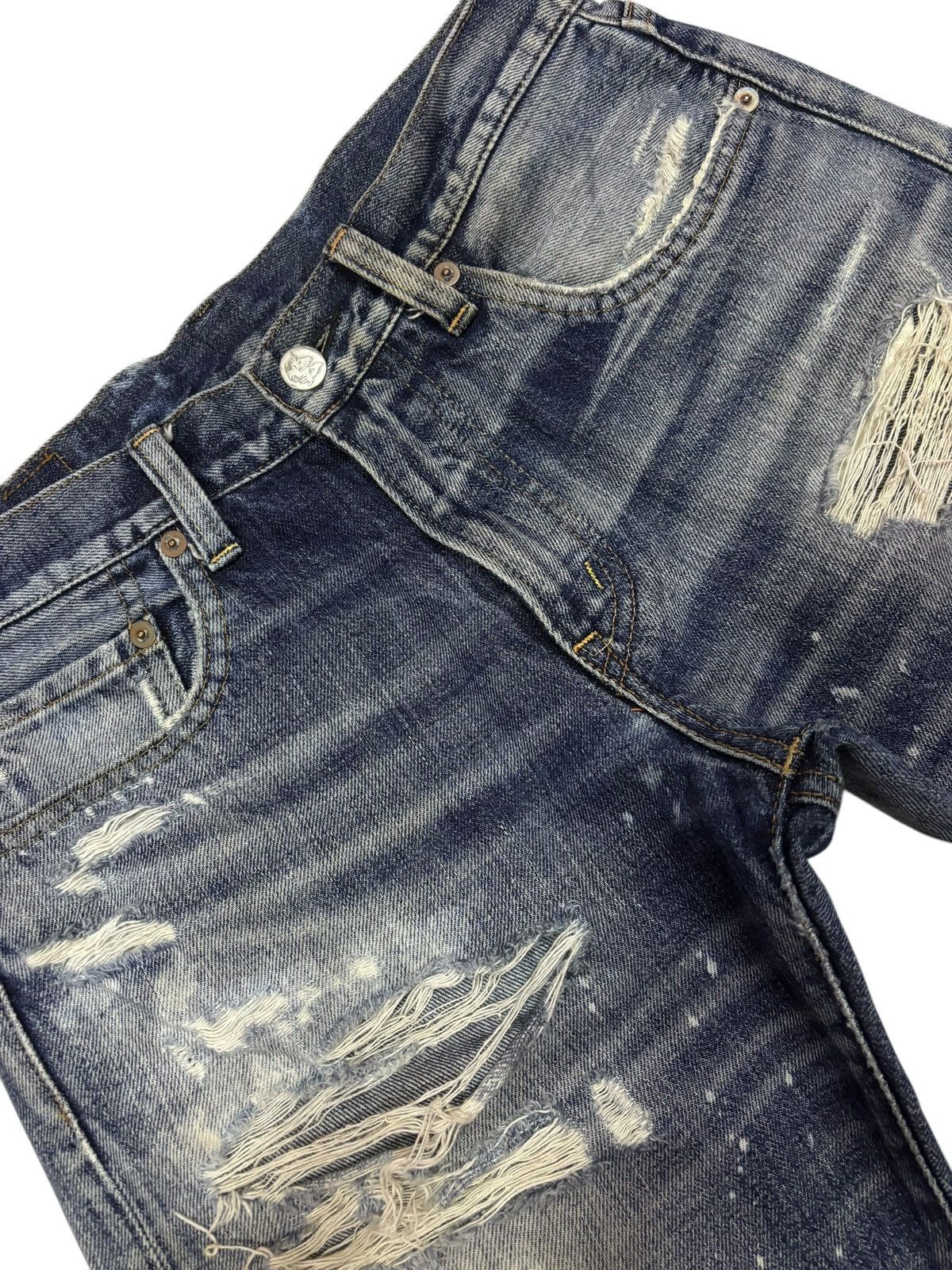 If Six Was Nine × Japanese Brand 90s Vtg RNA Alternative Distressed Faded Splash Jeans Size US 29 - 5 Thumbnail