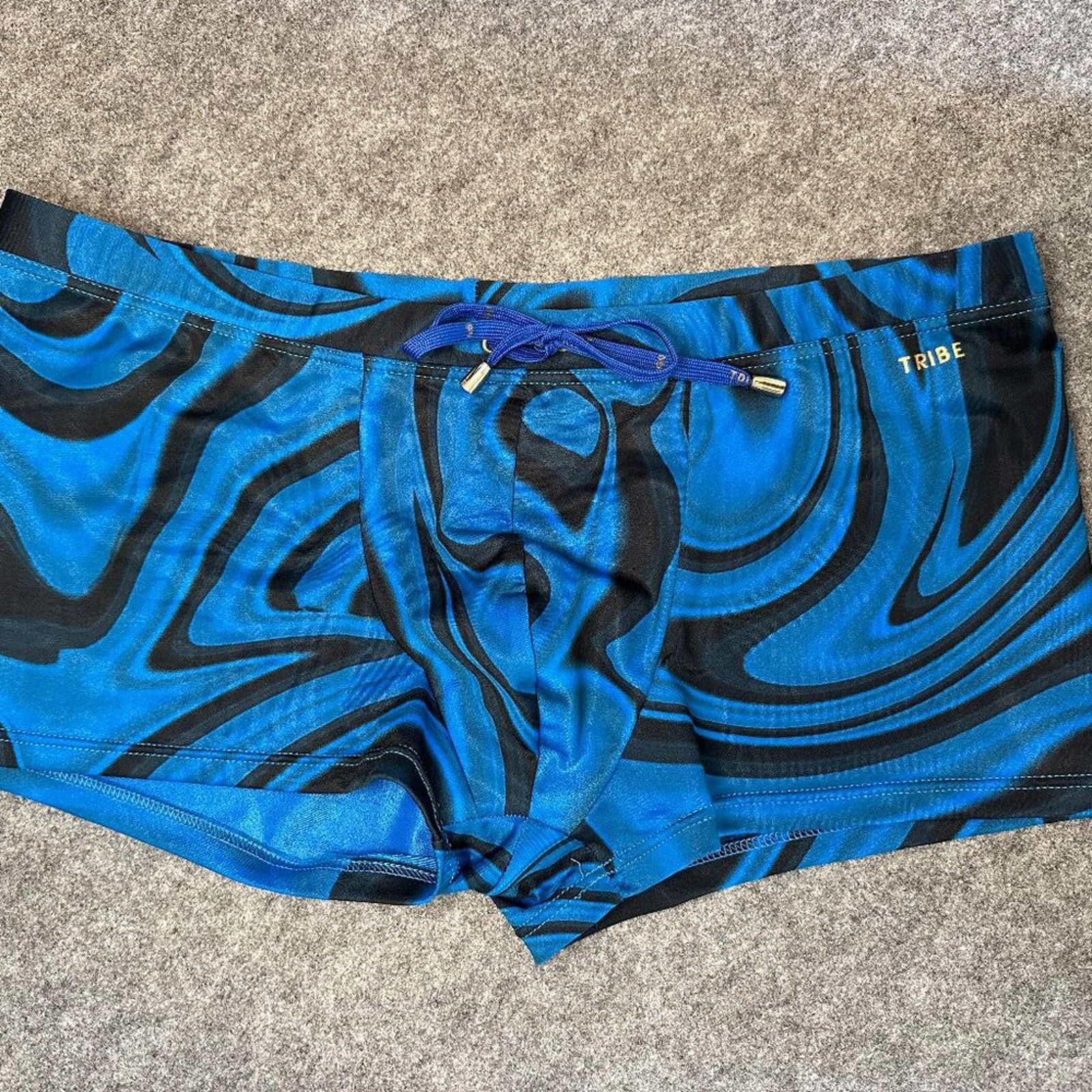 Tribal Streetwear Tribe Men’s Swim Shorts – Size 3XL – Blue Swirl Print Size US 44 / EU 60 - 2 Thumbnail