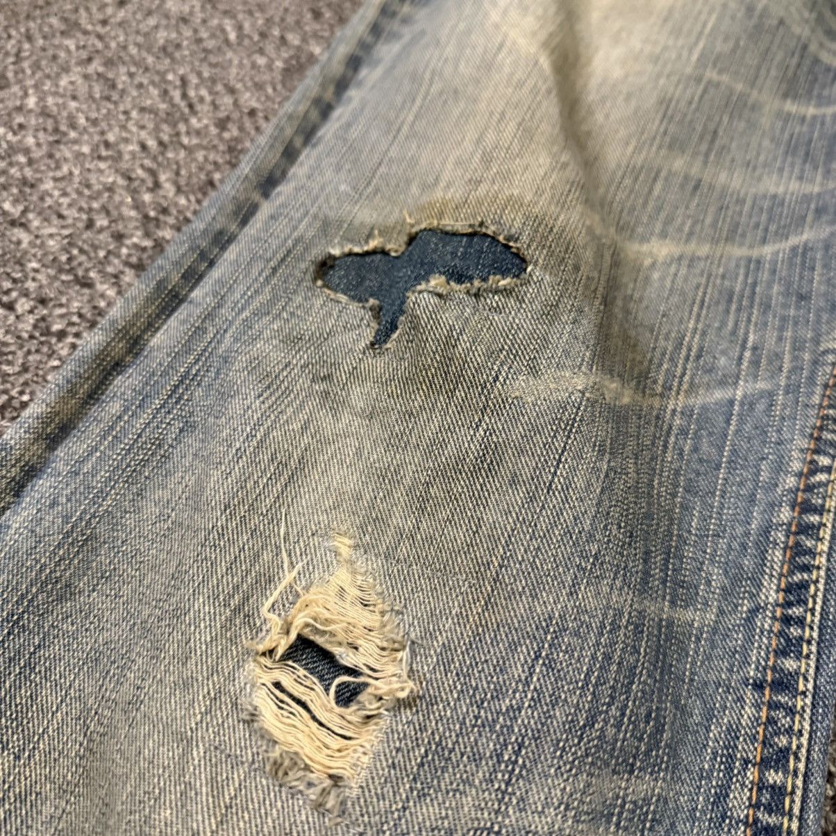 Japanese Brand Japanese Seditionaries Liberto Paint Thrashed Wideleg Denim Size US 32 / EU 48 - 8 Thumbnail