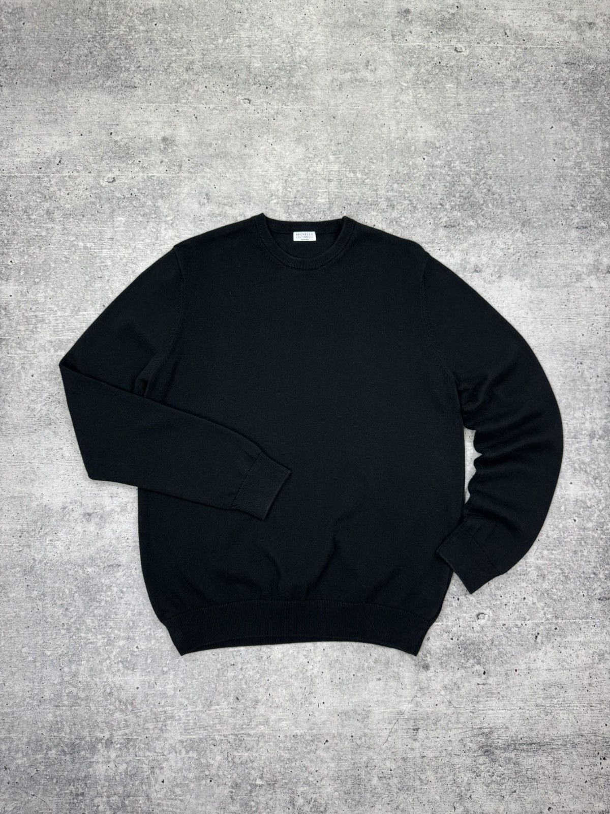Brunello Cucinelli Classic Black Knit Sweater Sweatshirt L