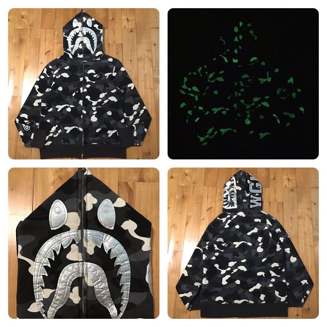 Bape 💫Glow in the dark💫 BAPE City camo shark full zip hoodie APE Size US M / EU 48-50 / 2 - 1 Thumbnail