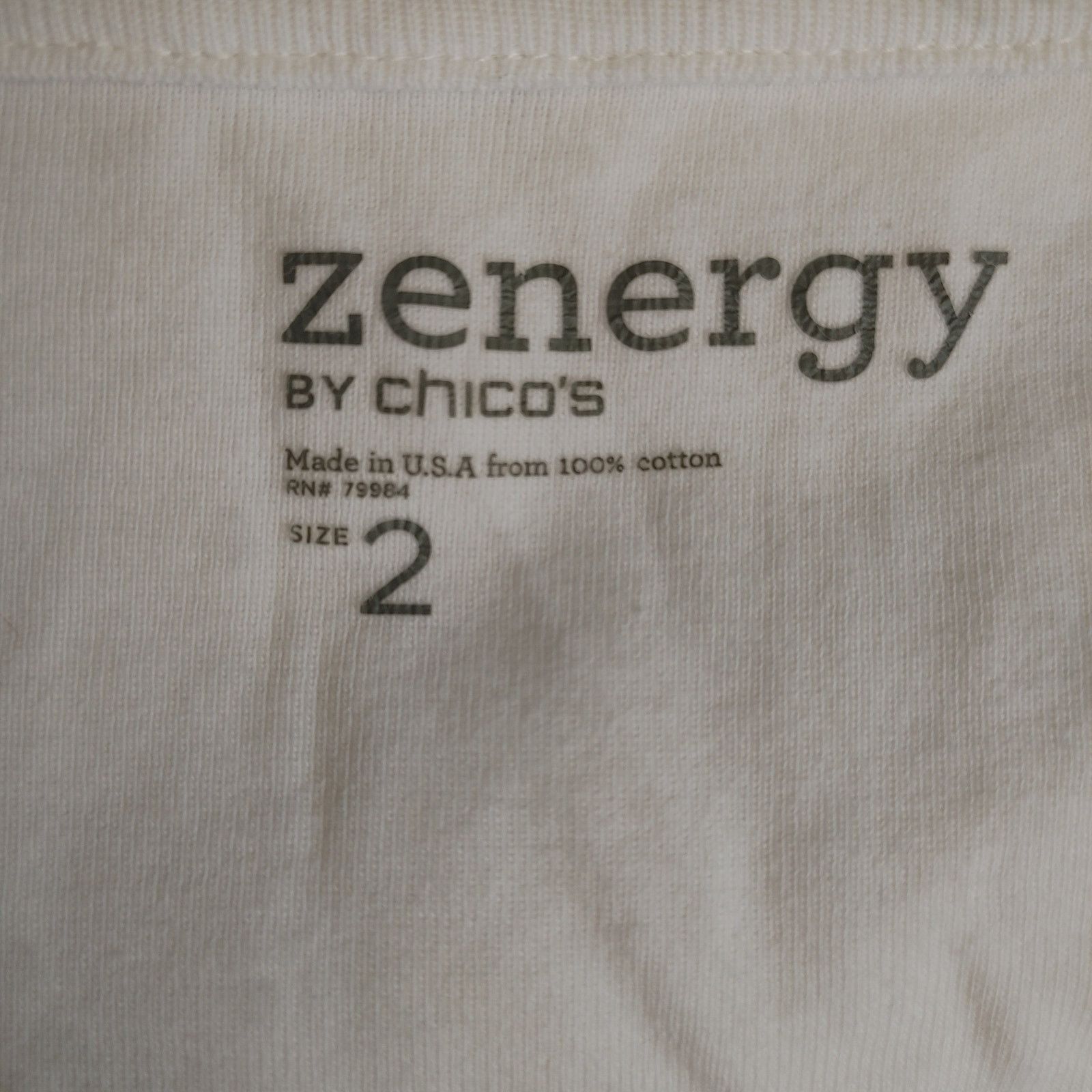 Other Zenergy by Chico's Women's 2 White/Pink Mosaic Basic Tee Size L / US 10 / IT 46 - 3 Thumbnail