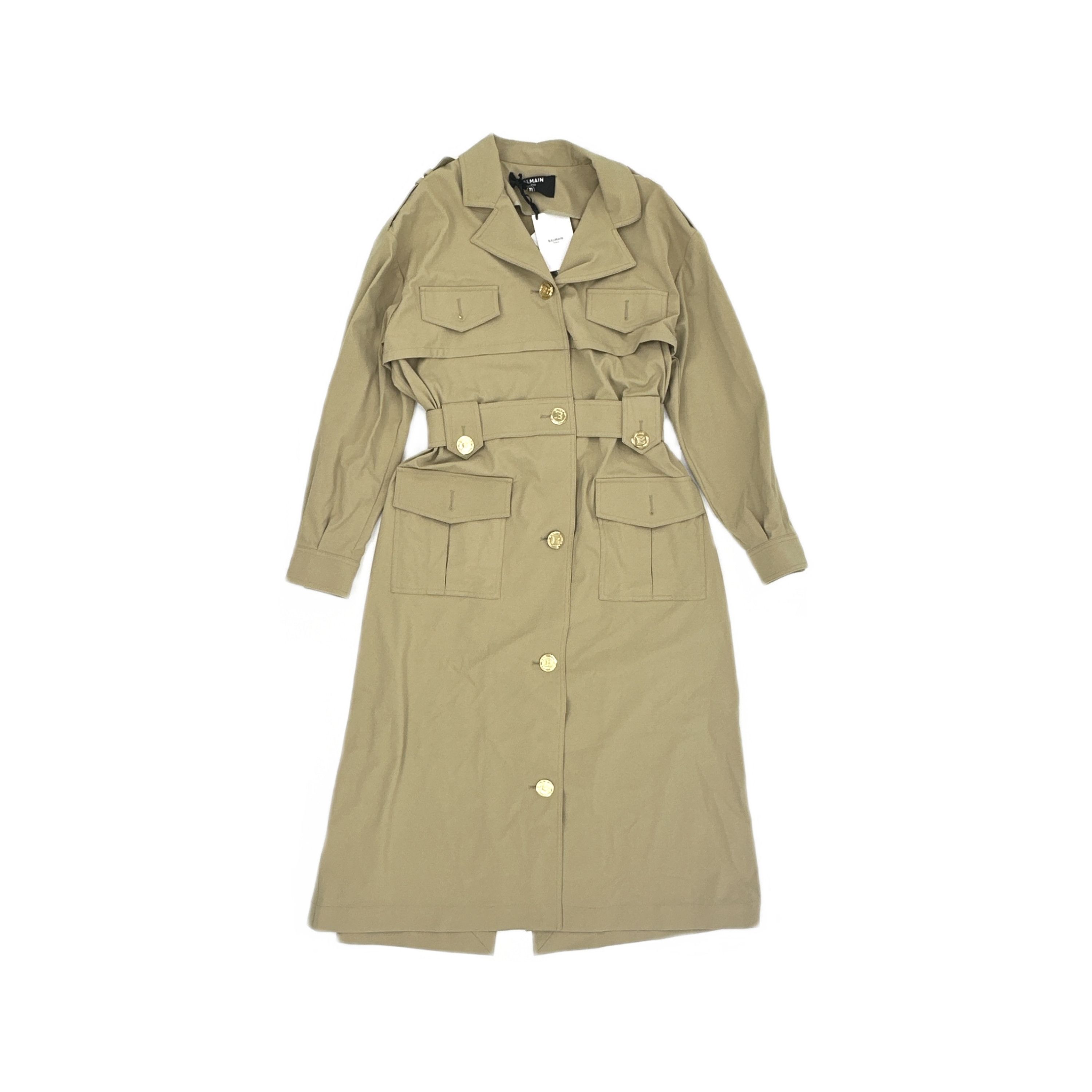 Balmain Balmain Khaki Belted Trench Coat Size 36 Size XS / US 0-2 / IT 36-38 - 1 Thumbnail