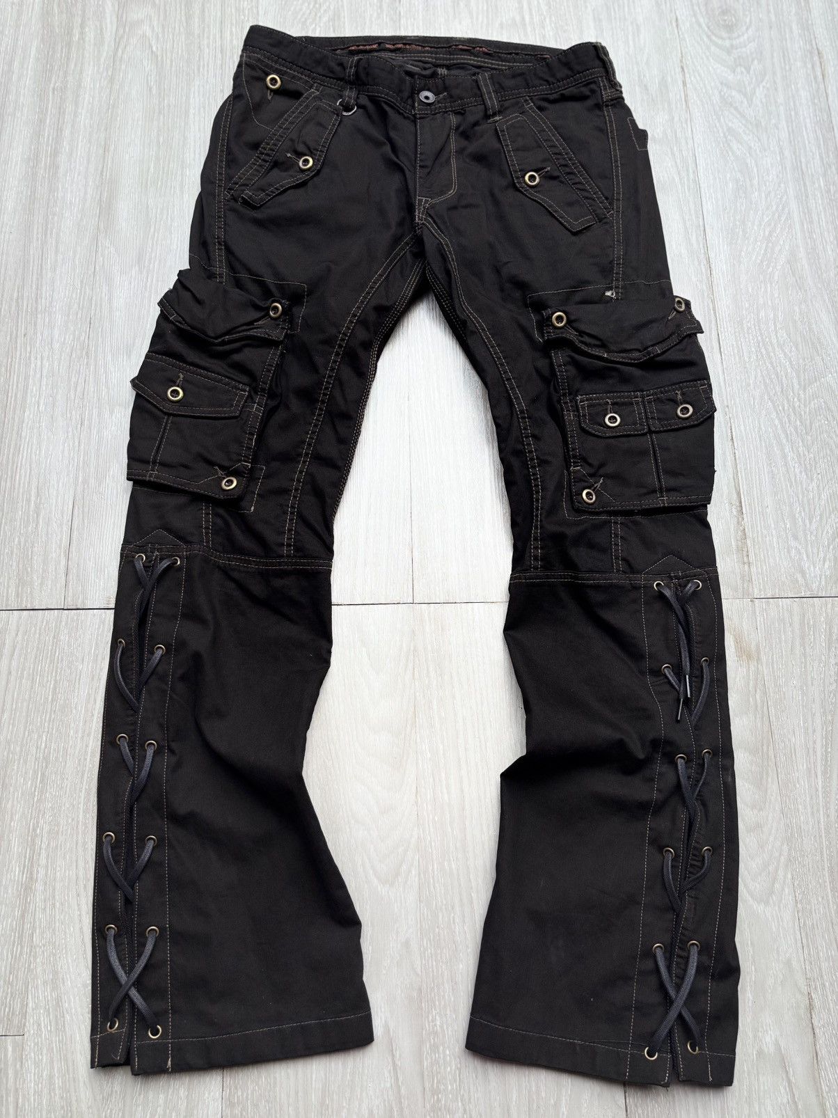 Nicole Club lace up flare cargo pants Size US 29 - 2 Thumbnail