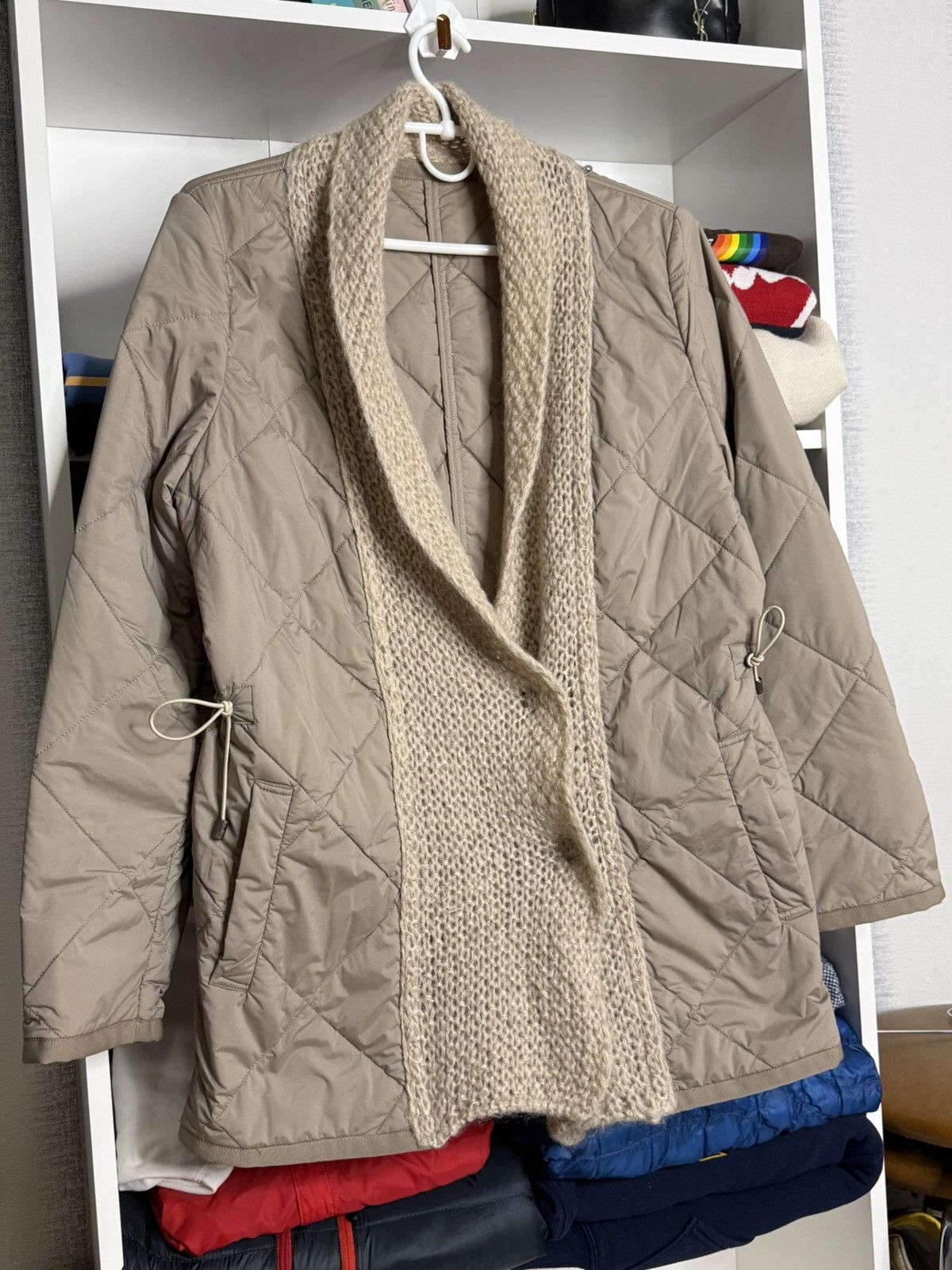 Other Violanti Wool collar Beige down jacket size L Size L / US 10 / IT 46 - 4 Thumbnail