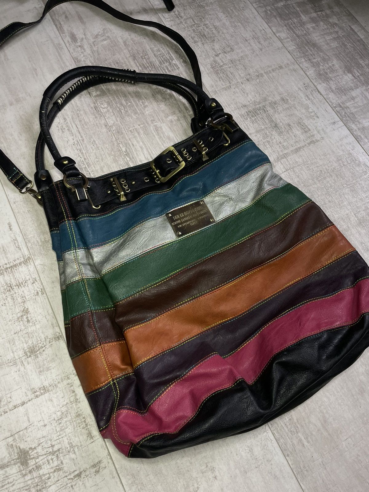 Dolce & Gabbana Vintage 00’s Dolce & Gabbana Y2K Striped Leather Bag RARE Size ONE SIZE - 3 Thumbnail